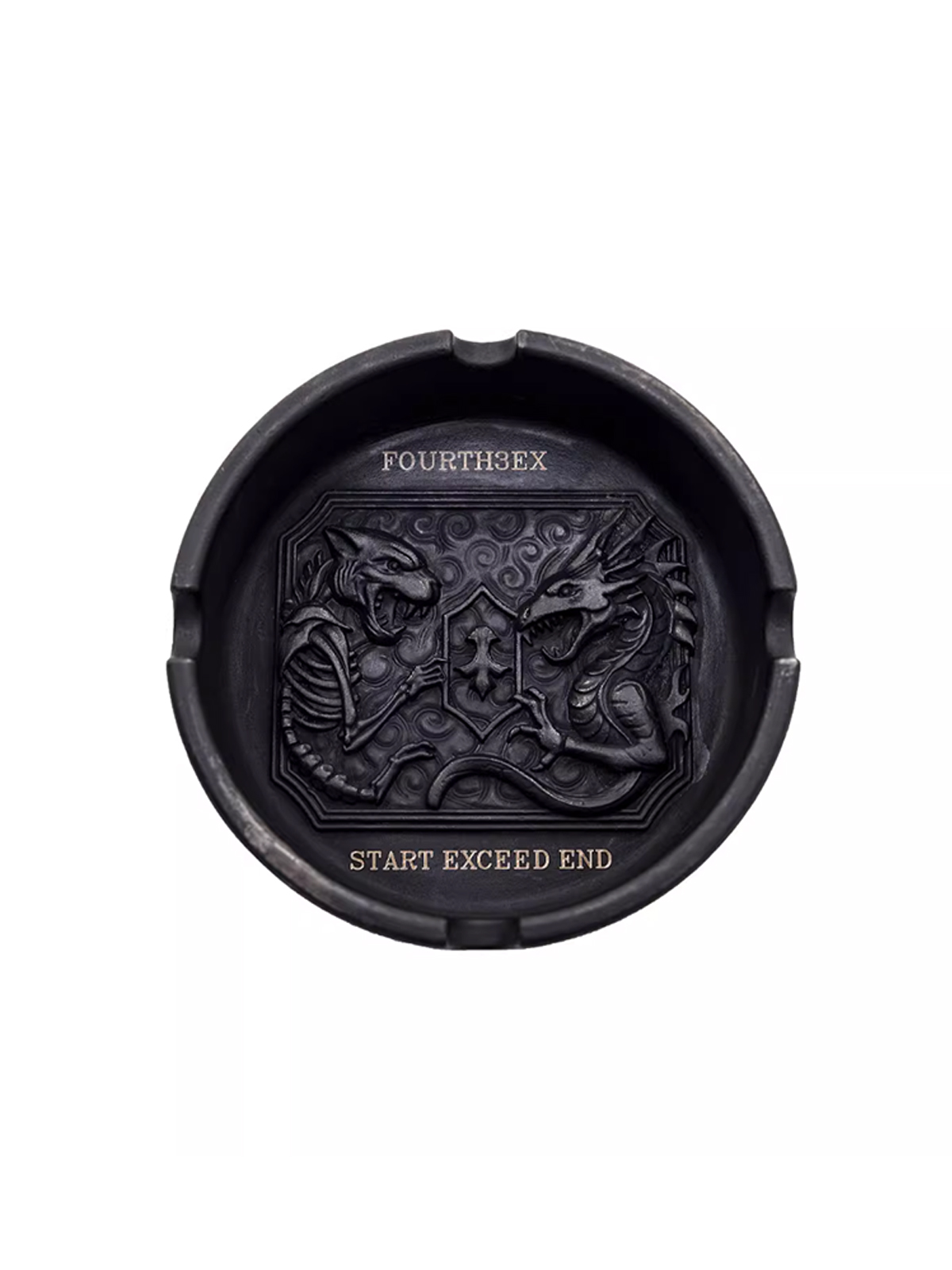 LIMITED EDITION LASER ENGRAVED DRAGON & TIGER RELIEF ASHTRAY
