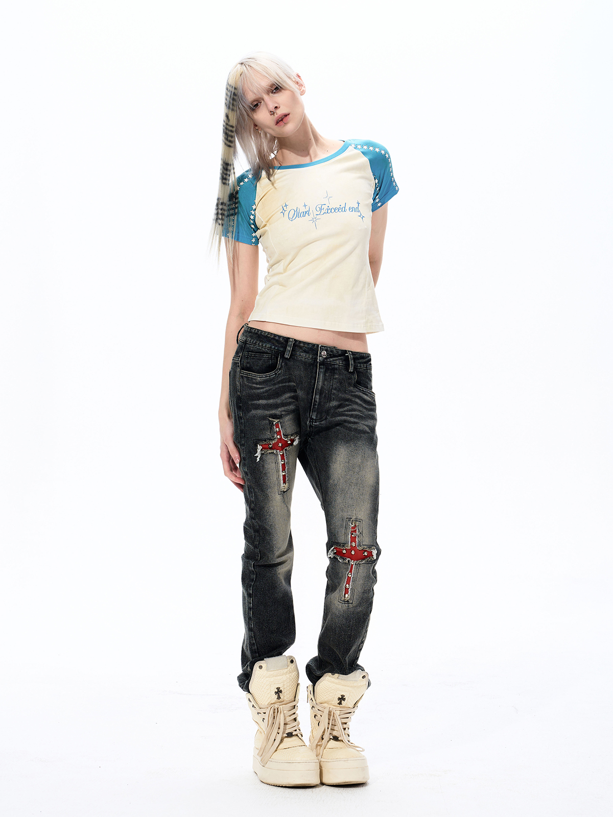 RETRO STAR GRAPHIC DIRTY WASH BABY TEE