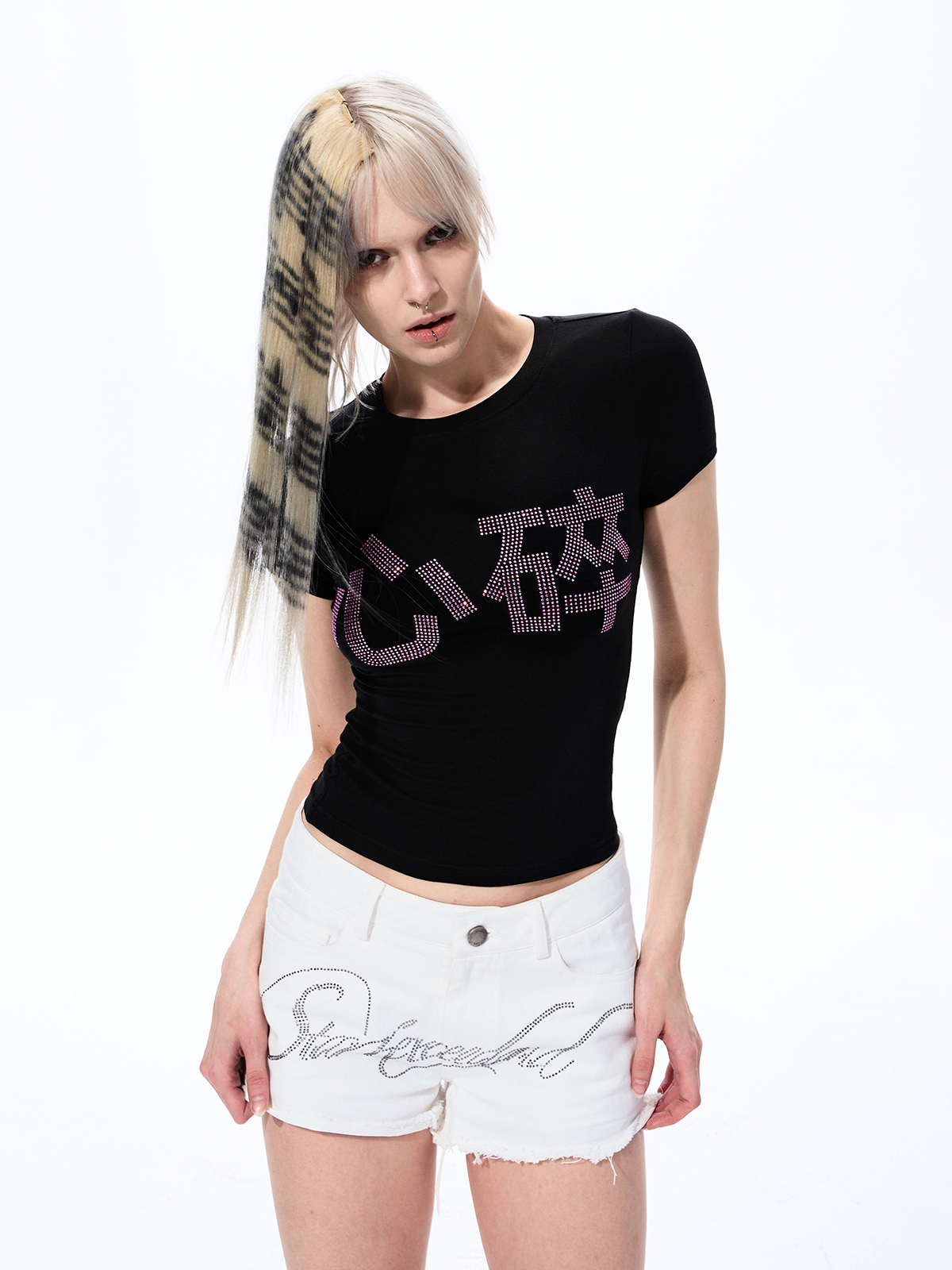 PINK RHINESTONE "HEARTBREAK" BABY TEE