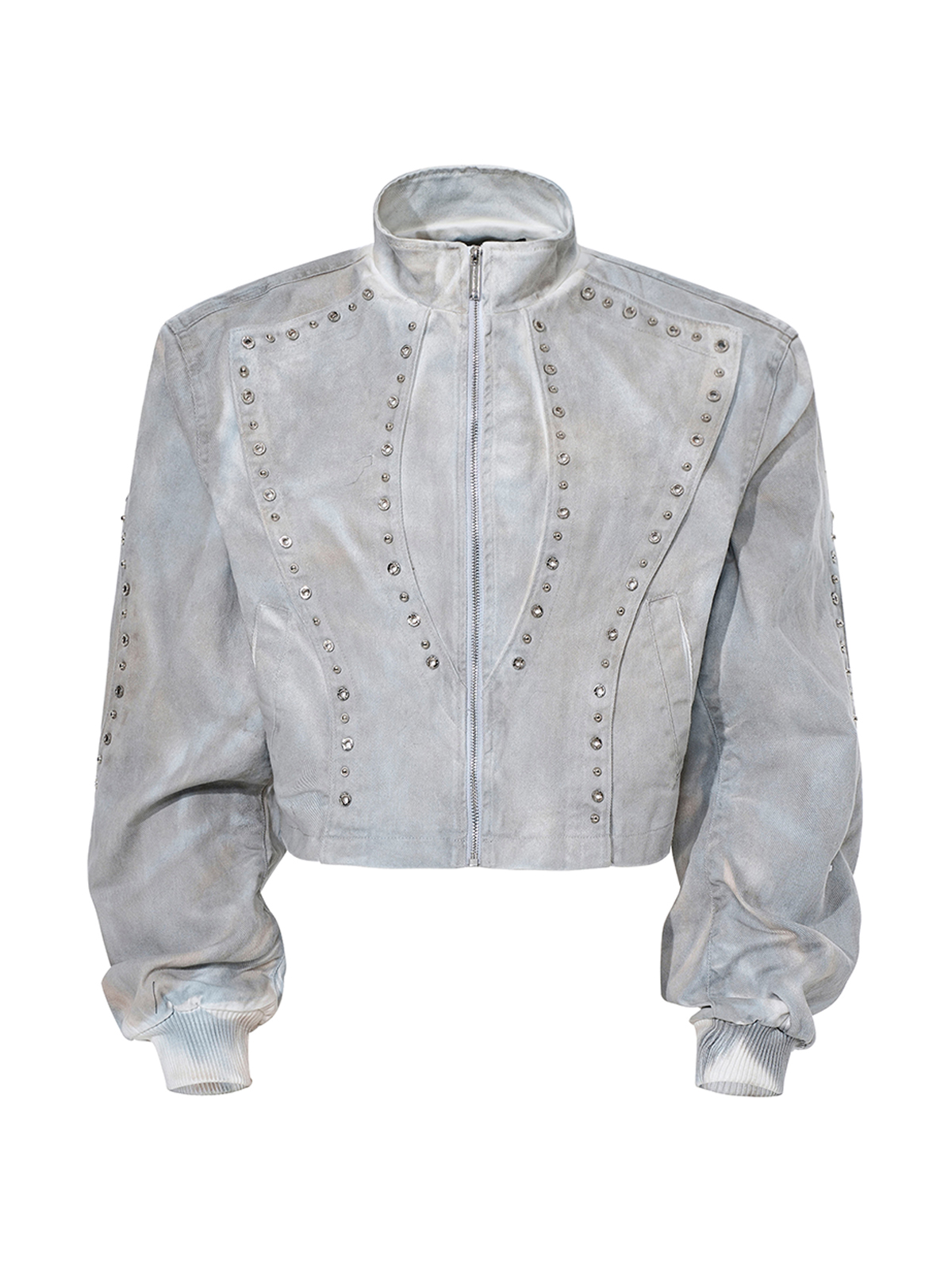 DECONSTRUCTED TIE-DYE WASHED STUDDED DENIM SET