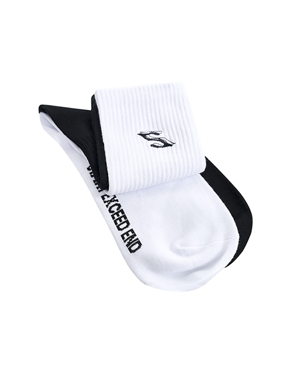 EMBROIDERED LOGO RIBBED CREW SOCKS