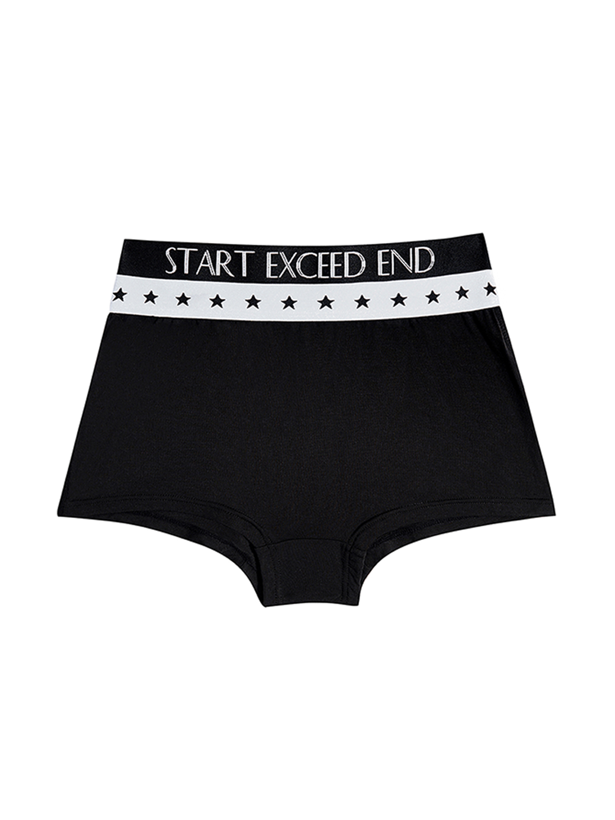 "WHO THE F*CK ARE YOU" SLOGAN BOYSHORT PANTIES-BLACK