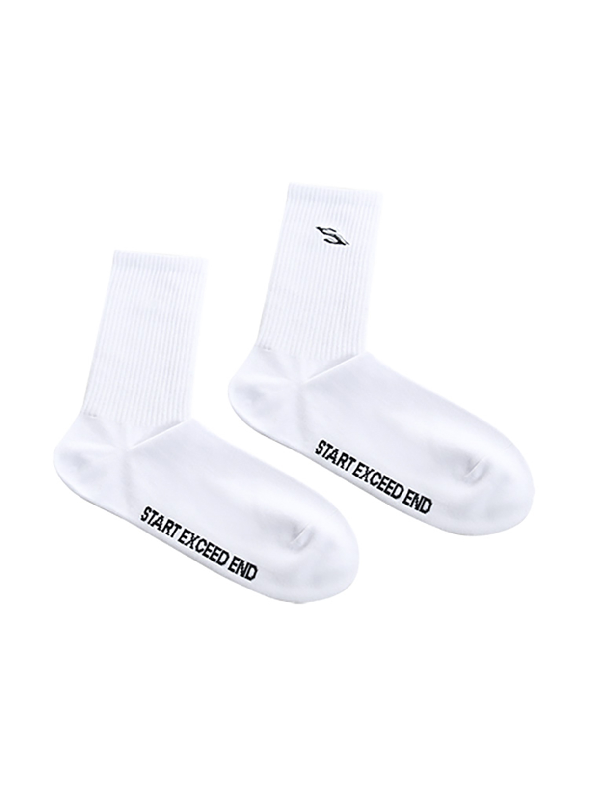 EMBROIDERED LOGO RIBBED CREW SOCKS