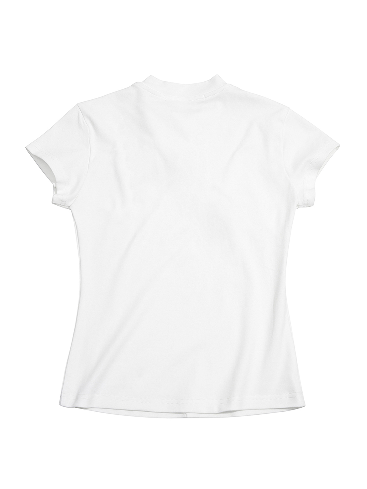 ASYMMETRICAL CUT-OUT BOW RHINESTONE BABY TEE-WHITE