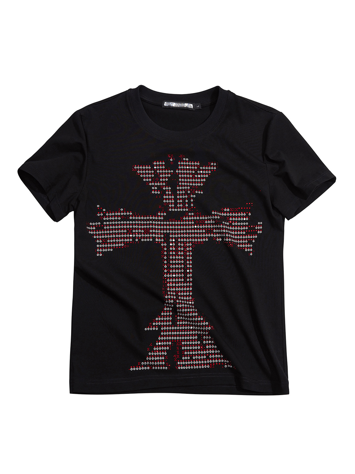 RHINESTONE GOTHIC CROSS SLIM TEE