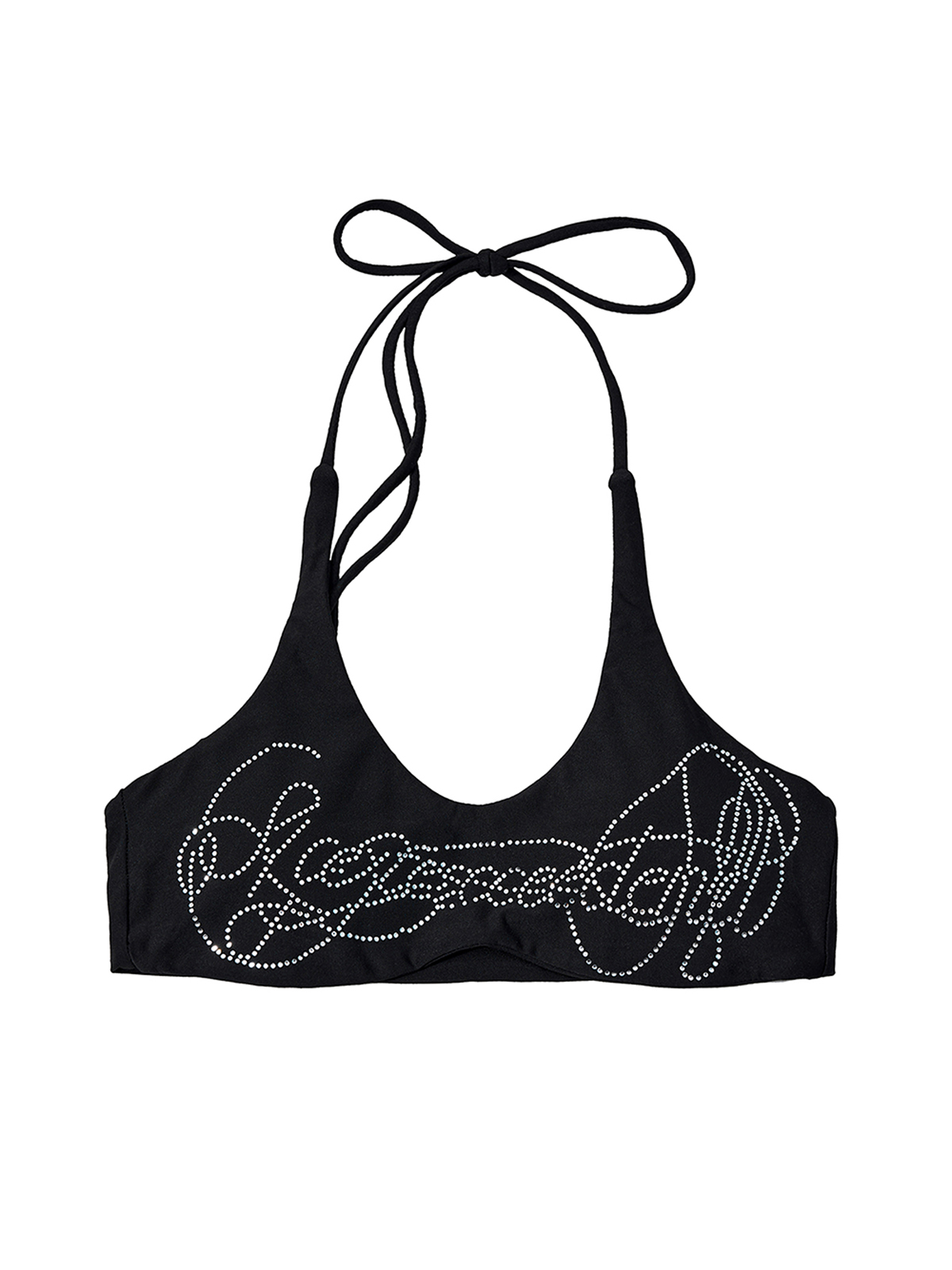 RHINESTONE GRAPHIC U-NECK HALTER BRALETTE