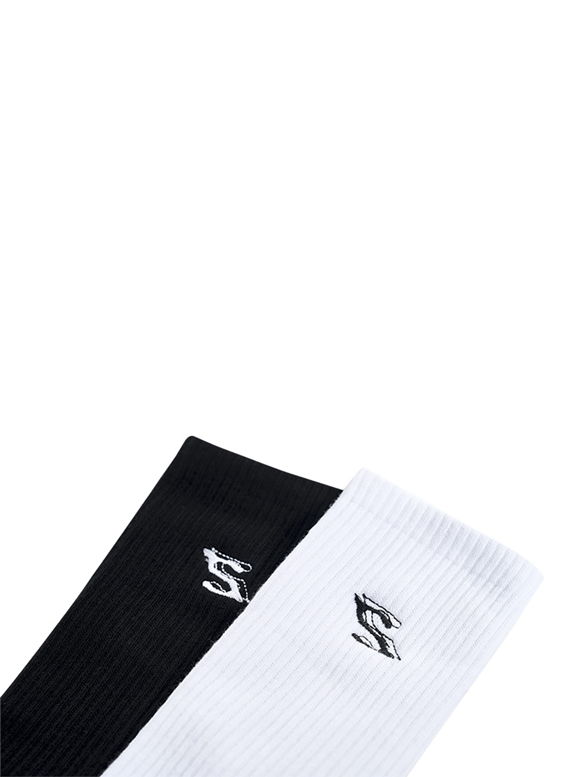 EMBROIDERED LOGO RIBBED CREW SOCKS