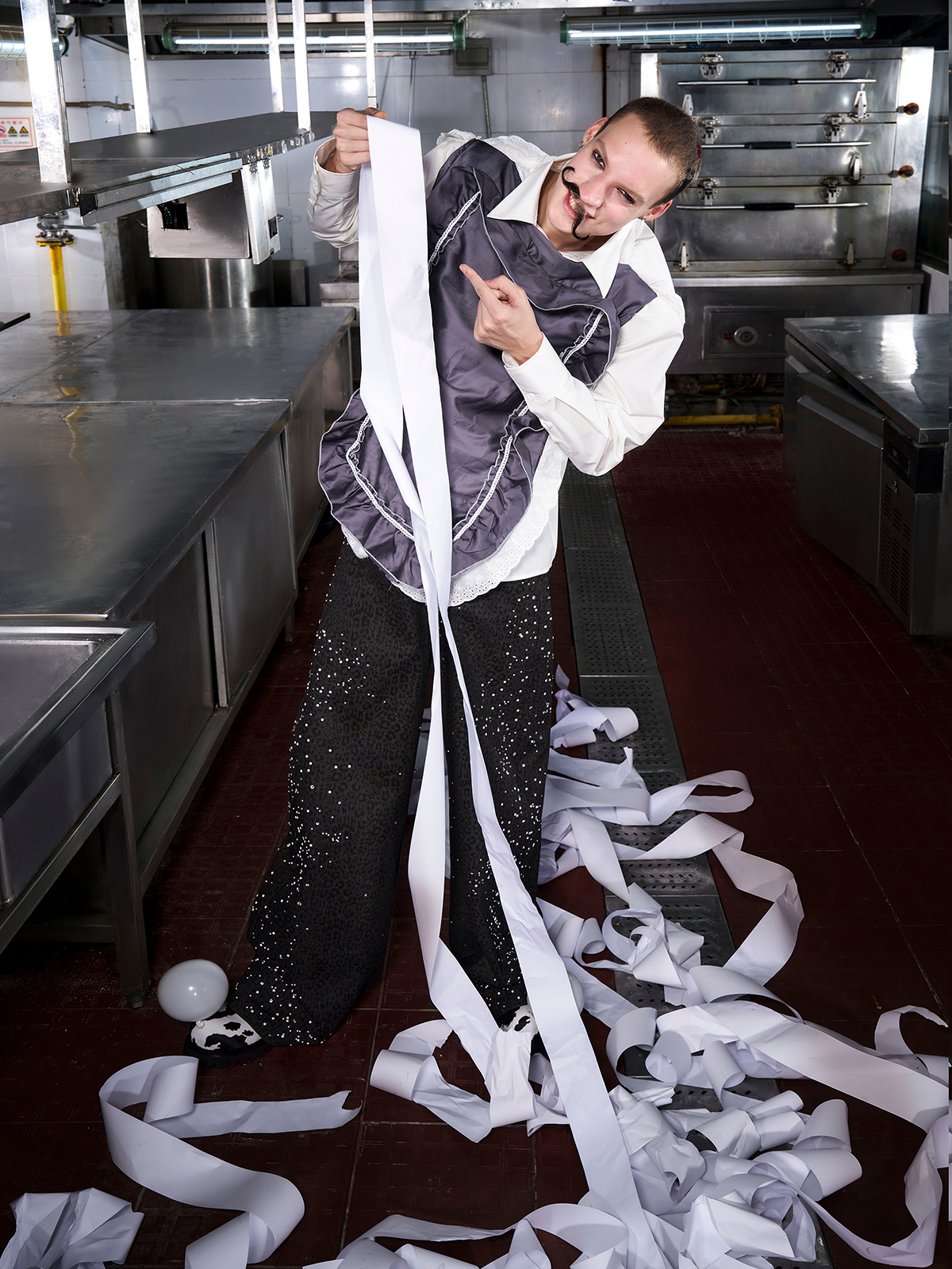 DARK LEOPARD RHINESTONE WIDE LEG TROUSERS-START EXCEED END