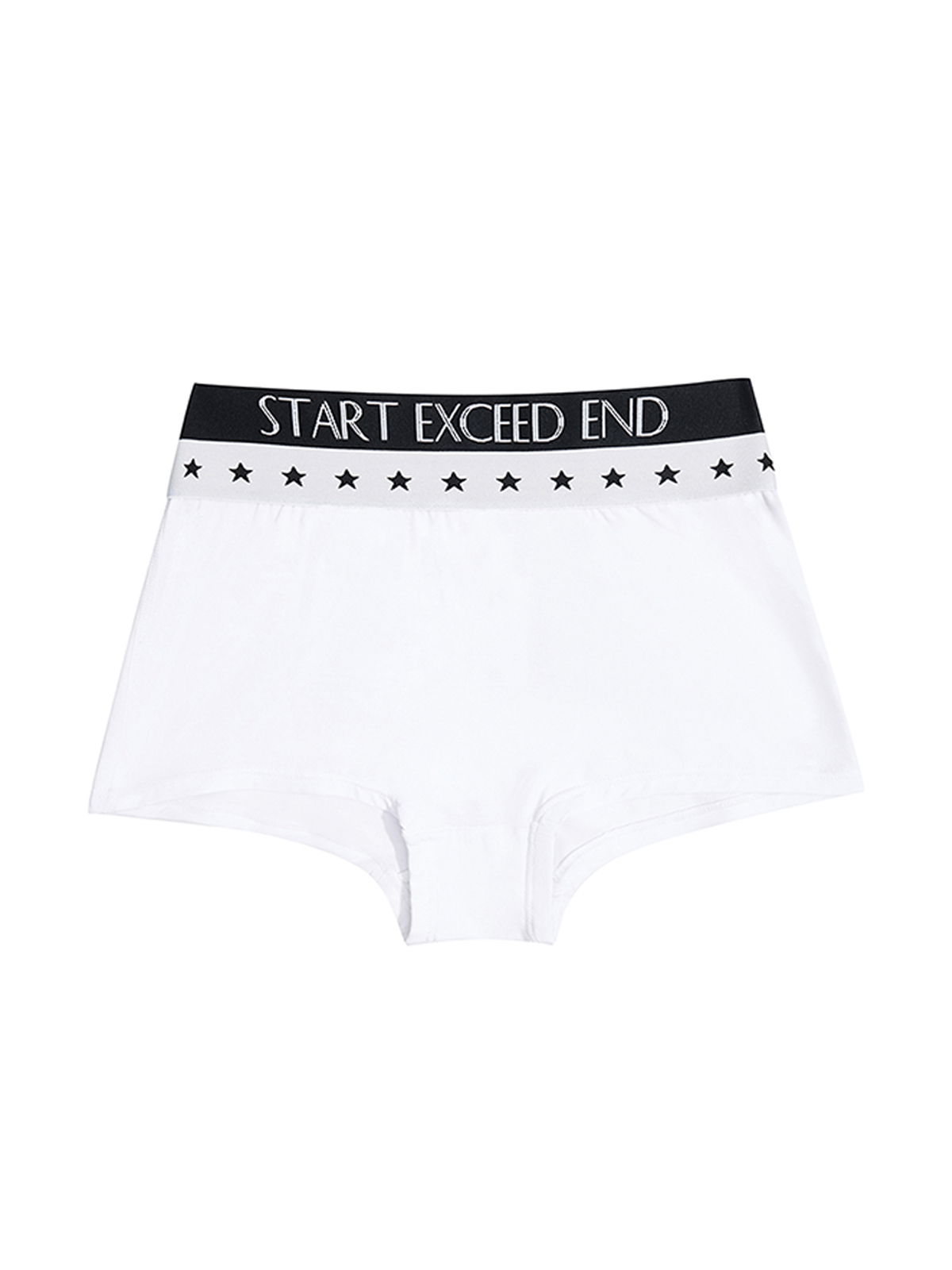 "WHO THE F*CK ARE YOU" SLOGAN BOYSHORT PANTIES-WHITE