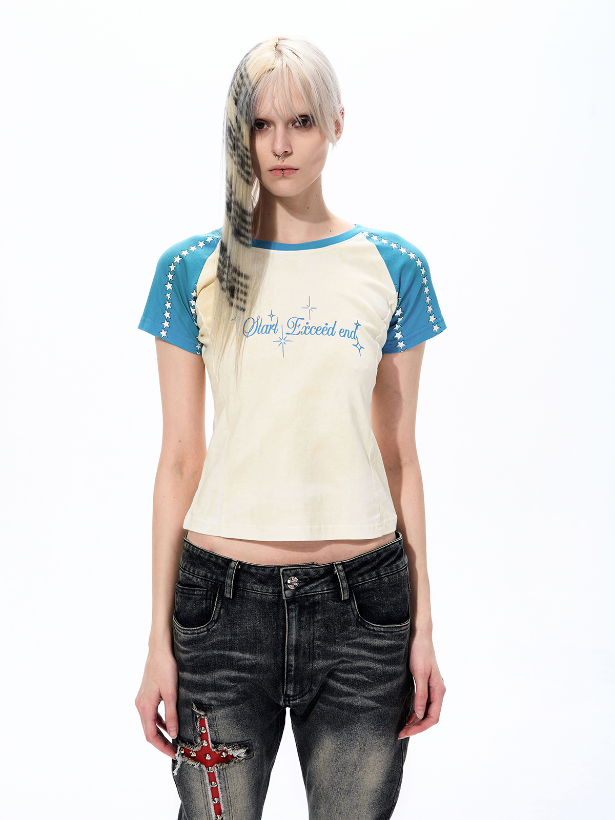 RETRO STAR GRAPHIC DIRTY WASH BABY TEE
