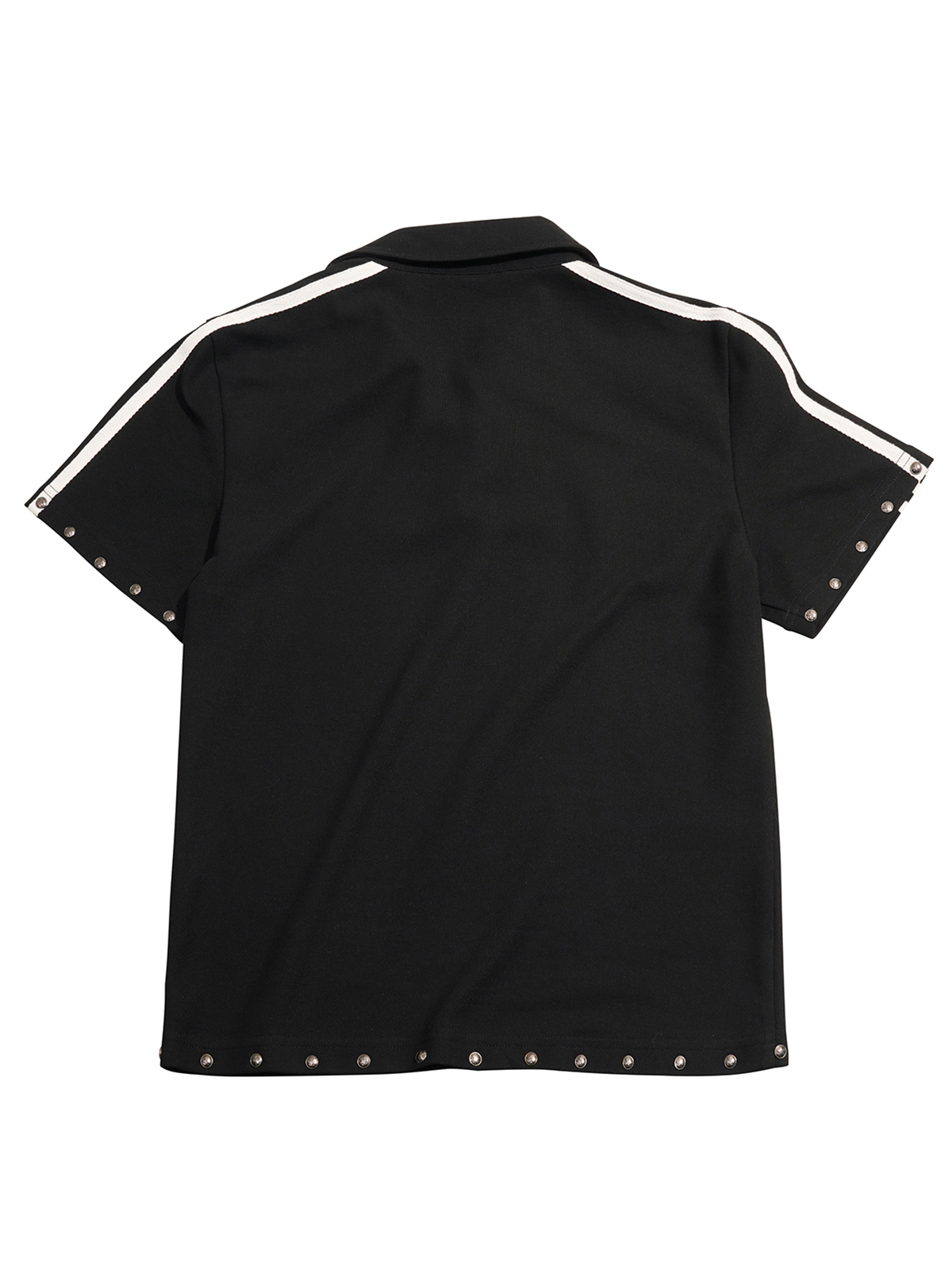 STUDDED DOUBLE STRIPE CREST POLO SHIRT