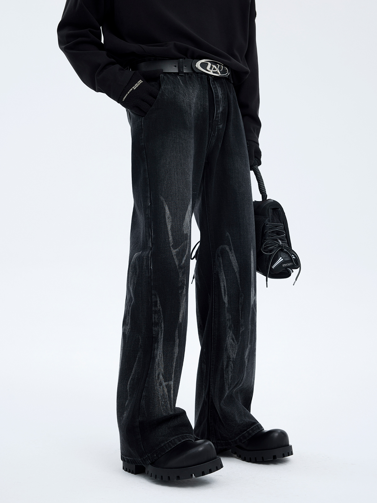 GRADIENT VINTAGE WASH WIDE LEG DENIM