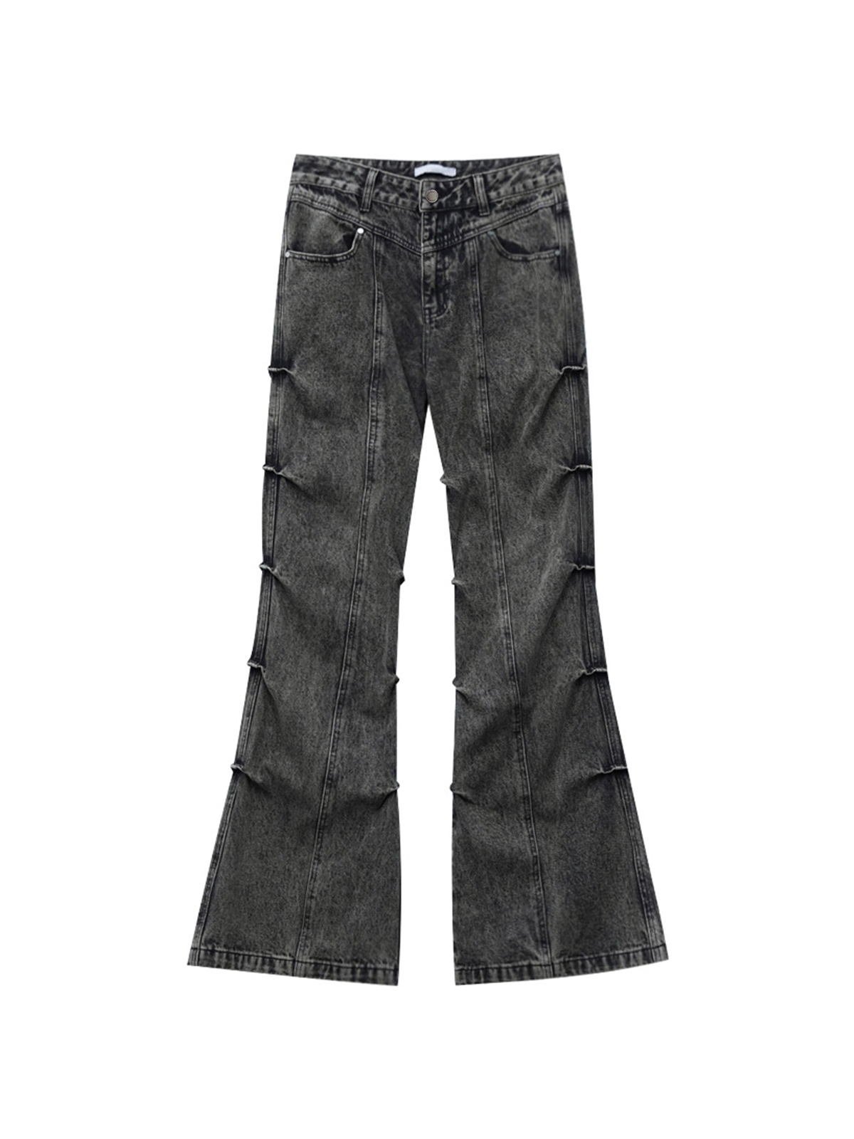 WASTELAND PLEATED FLARE DENIM