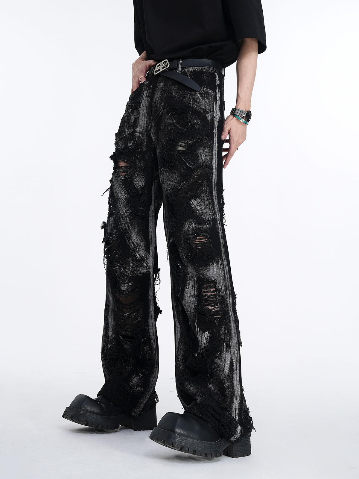 DESTROYED BRUSHED DENIM SET