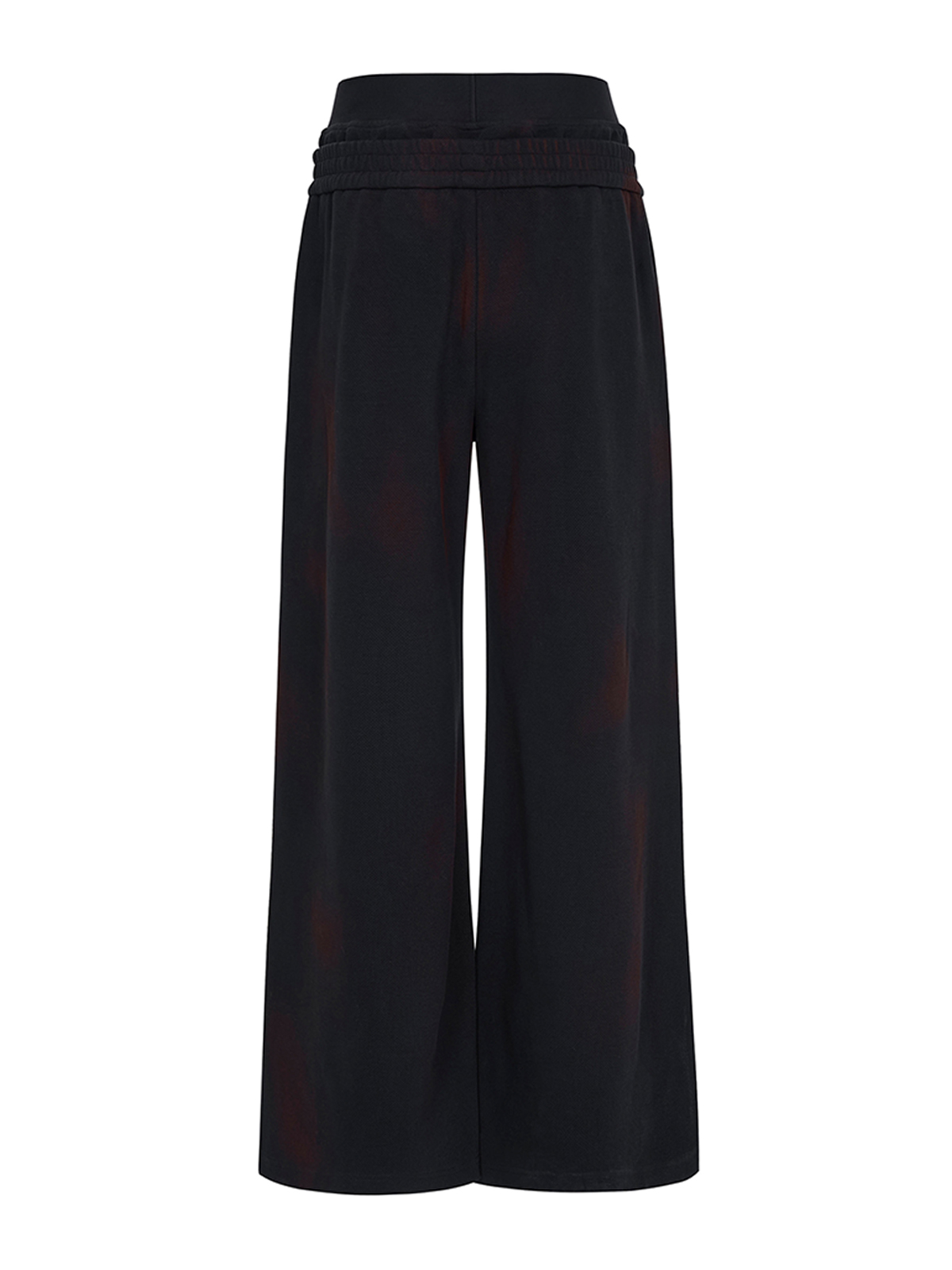 DISTRESSED MOTO BADGE 4-STRIPE TRACKSUIT SET-BLACK