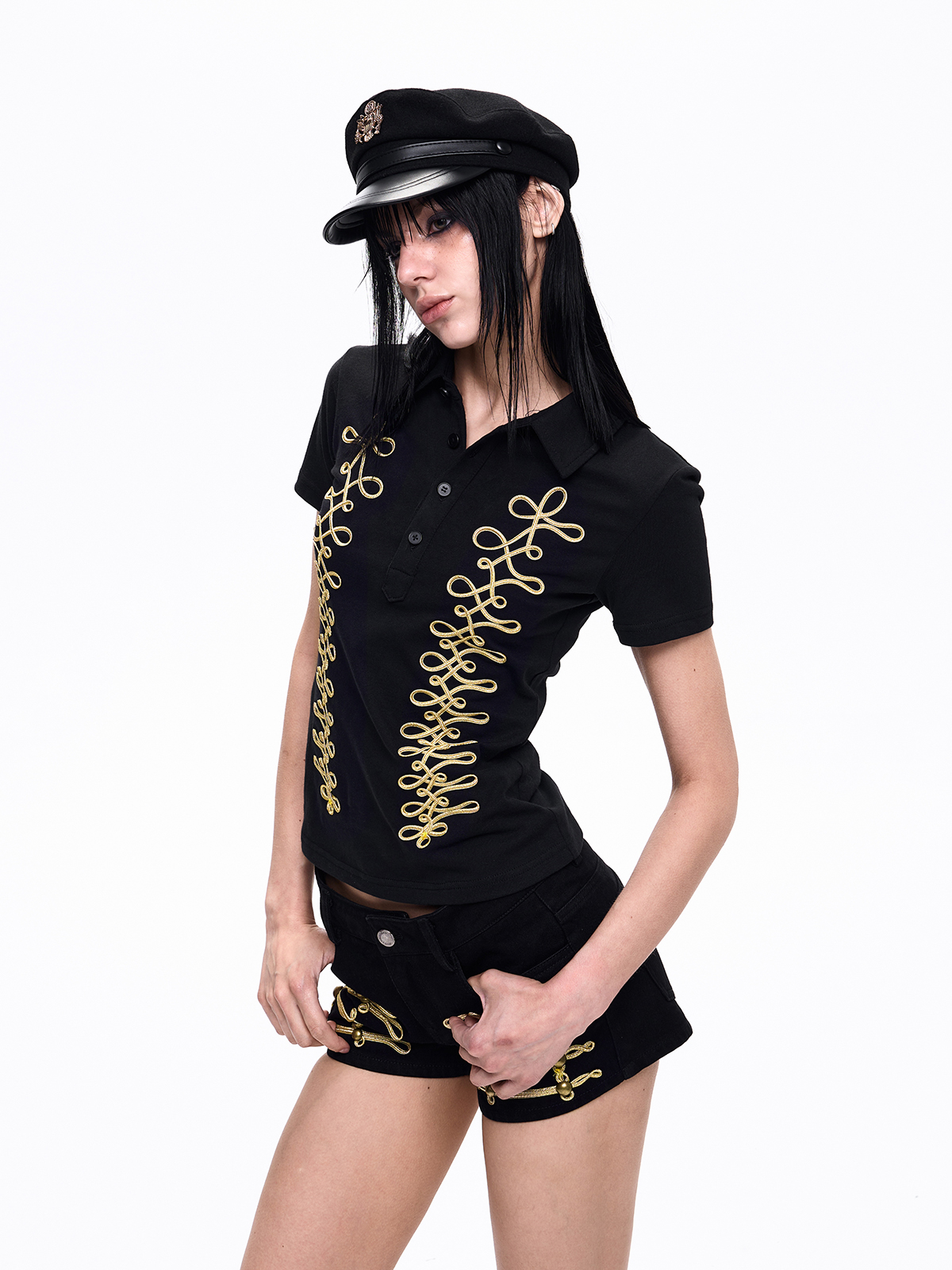 NAPOLEONIC BRAIDED POLO SHIRT