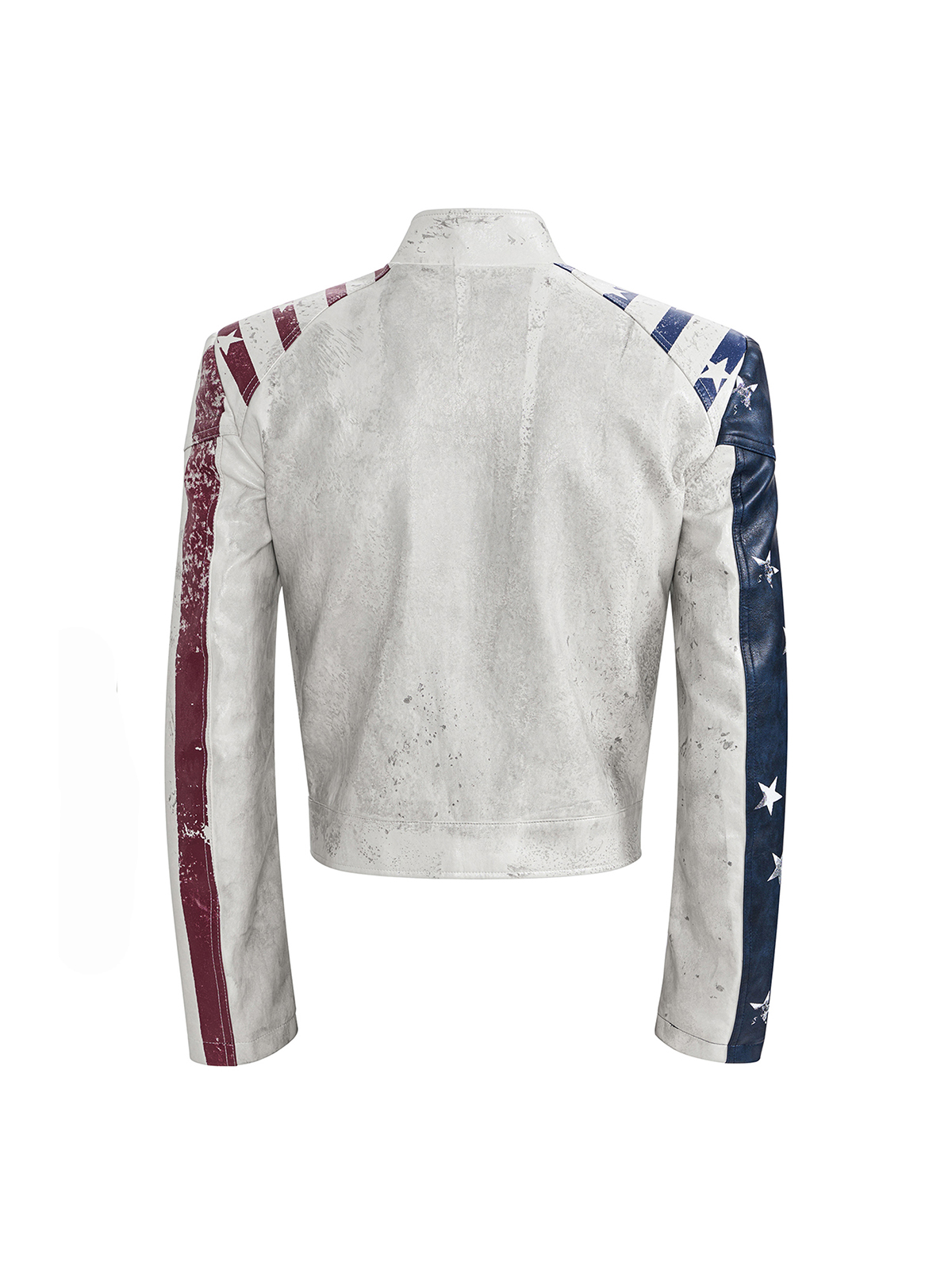 AMERICAN FLAG CROPPED MOTO JACKET