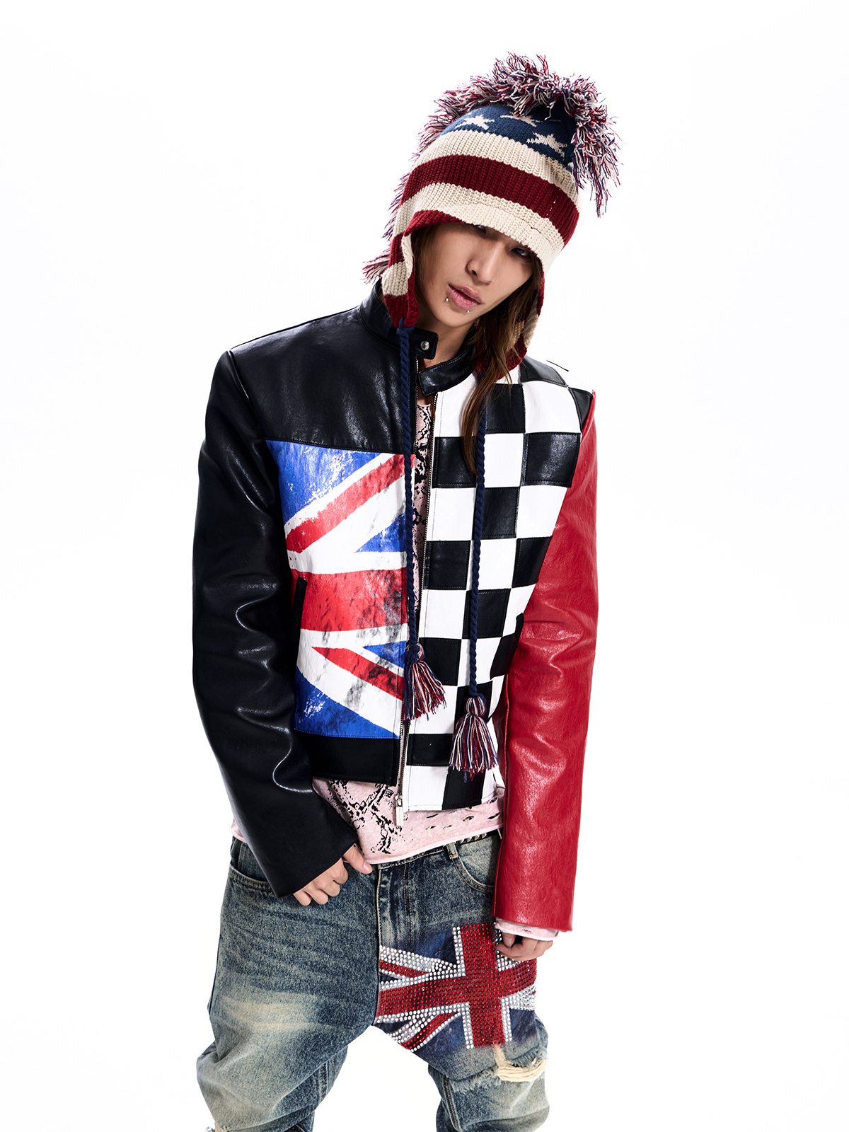 AMERICAN FLAG MOHAWK KNIT HAT