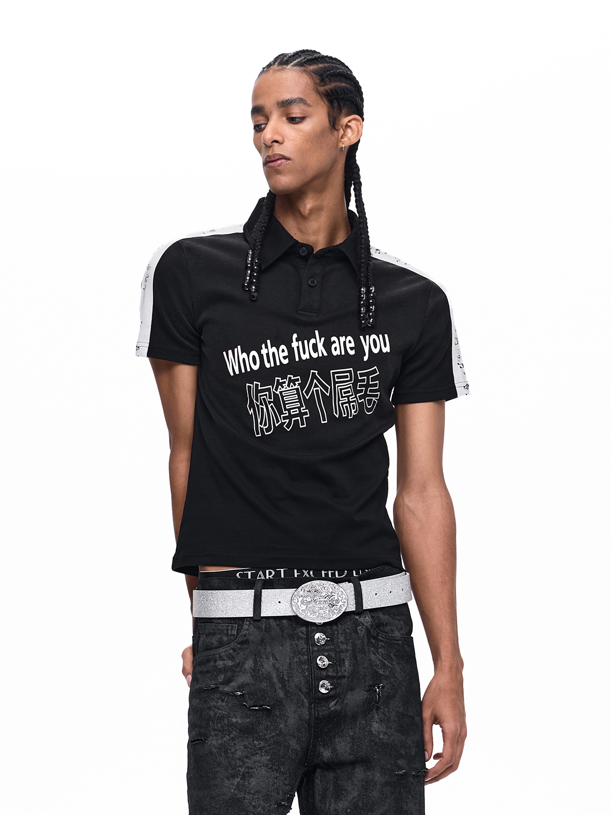 SUBVERSIVE TYPOGRAPHY MUSICAL NOTE POLO-BLACK