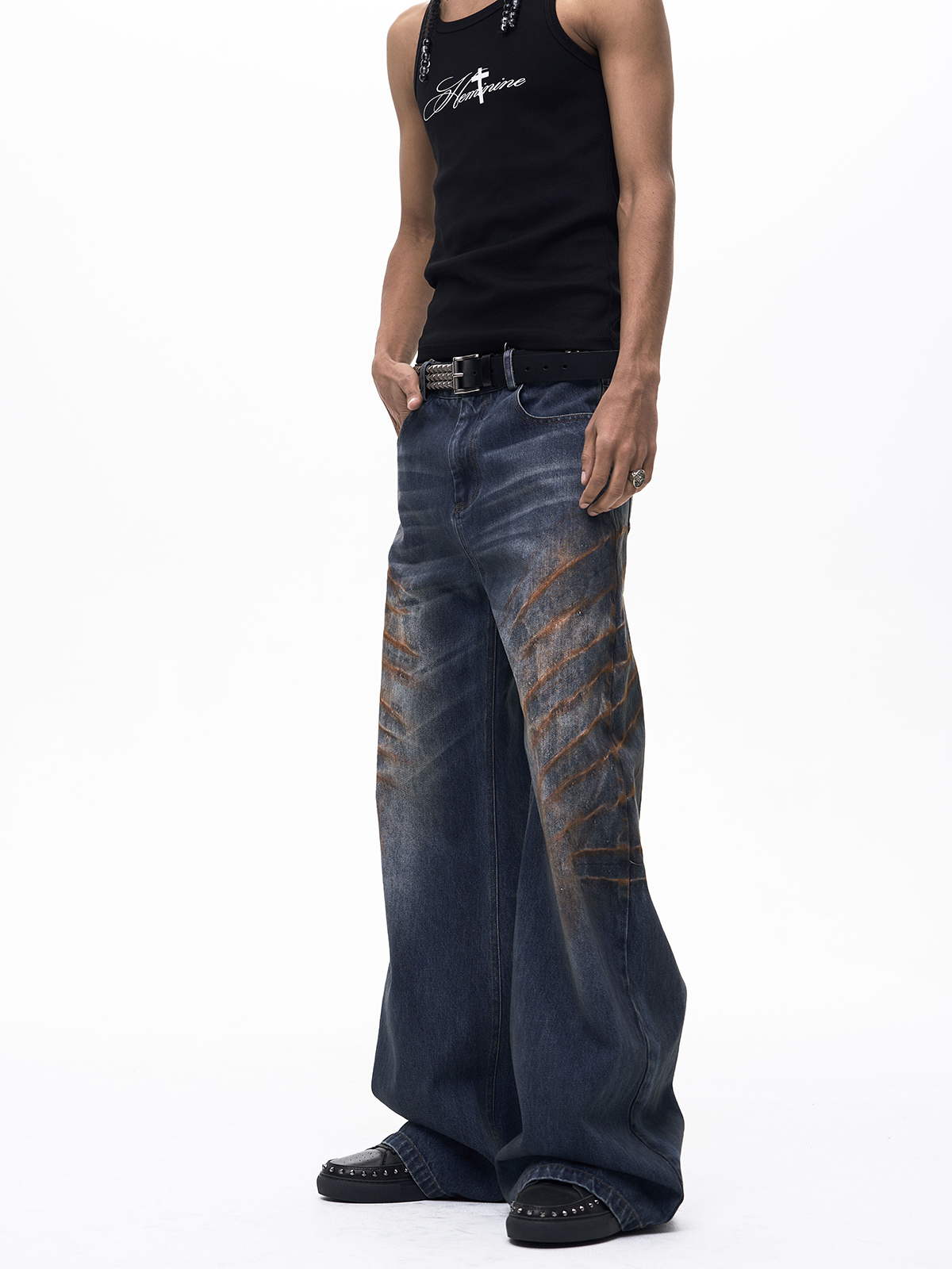 OXIDIZED WHISKER WIDE LEG DENIM-LIGHT BLUE