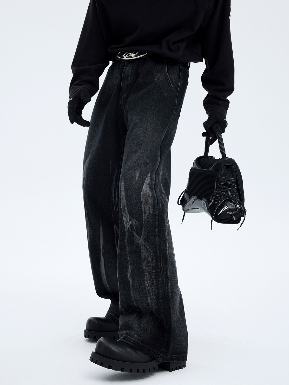 GRADIENT VINTAGE WASH WIDE LEG DENIM