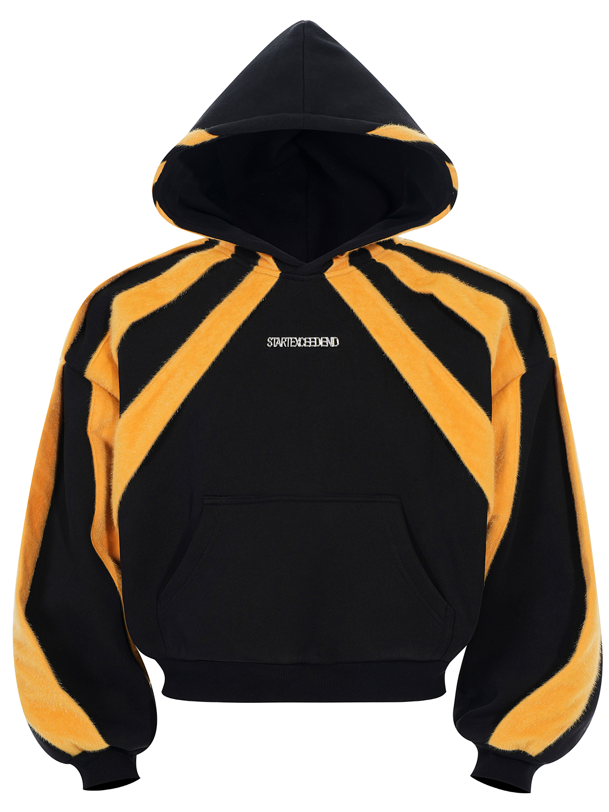 MIDNIGHT AMBER WEB CROPPED HOODIE