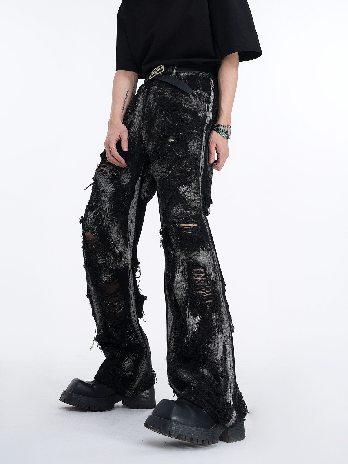 DESTROYED BRUSHED DENIM SET