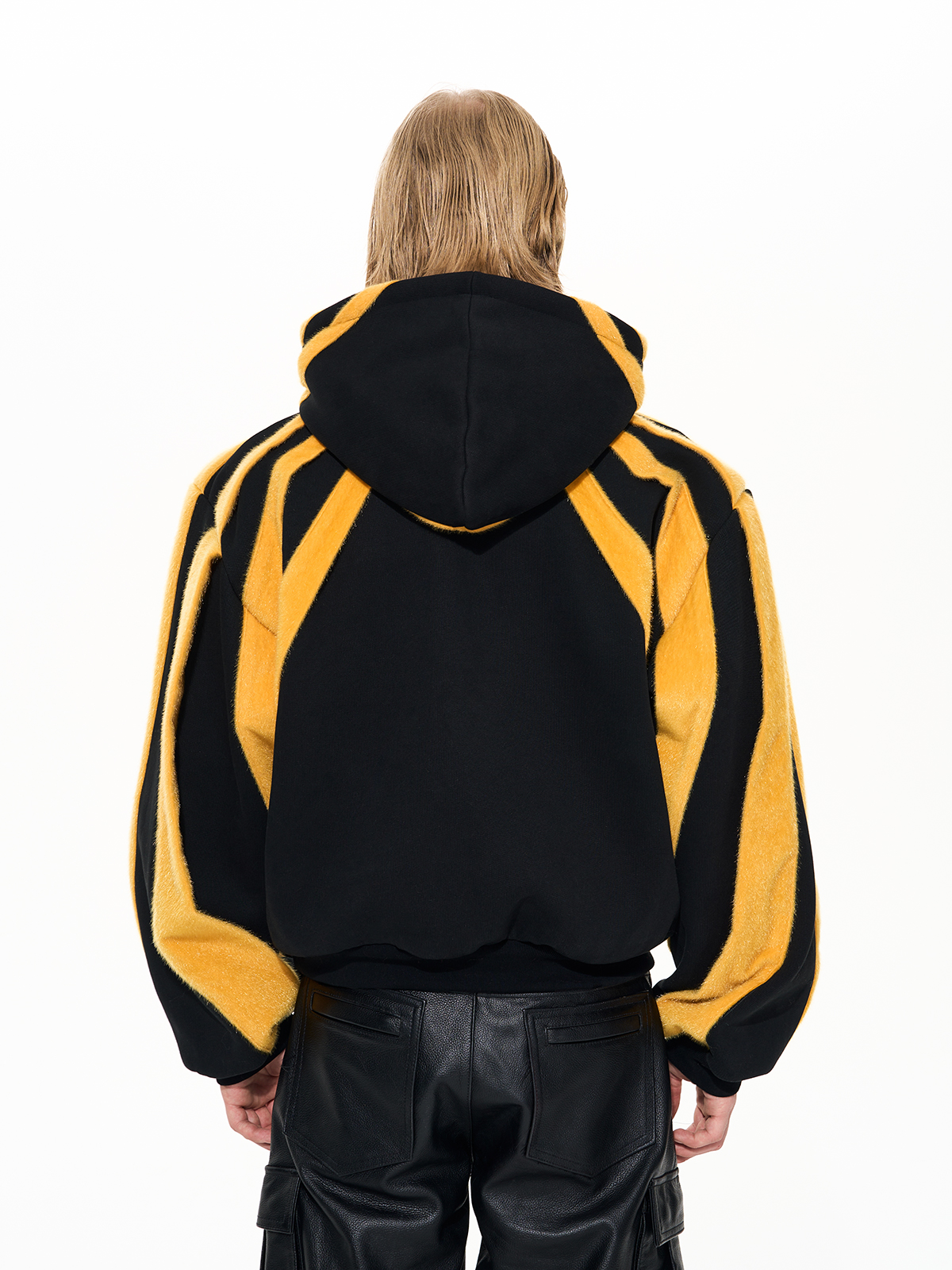 MIDNIGHT AMBER WEB CROPPED HOODIE