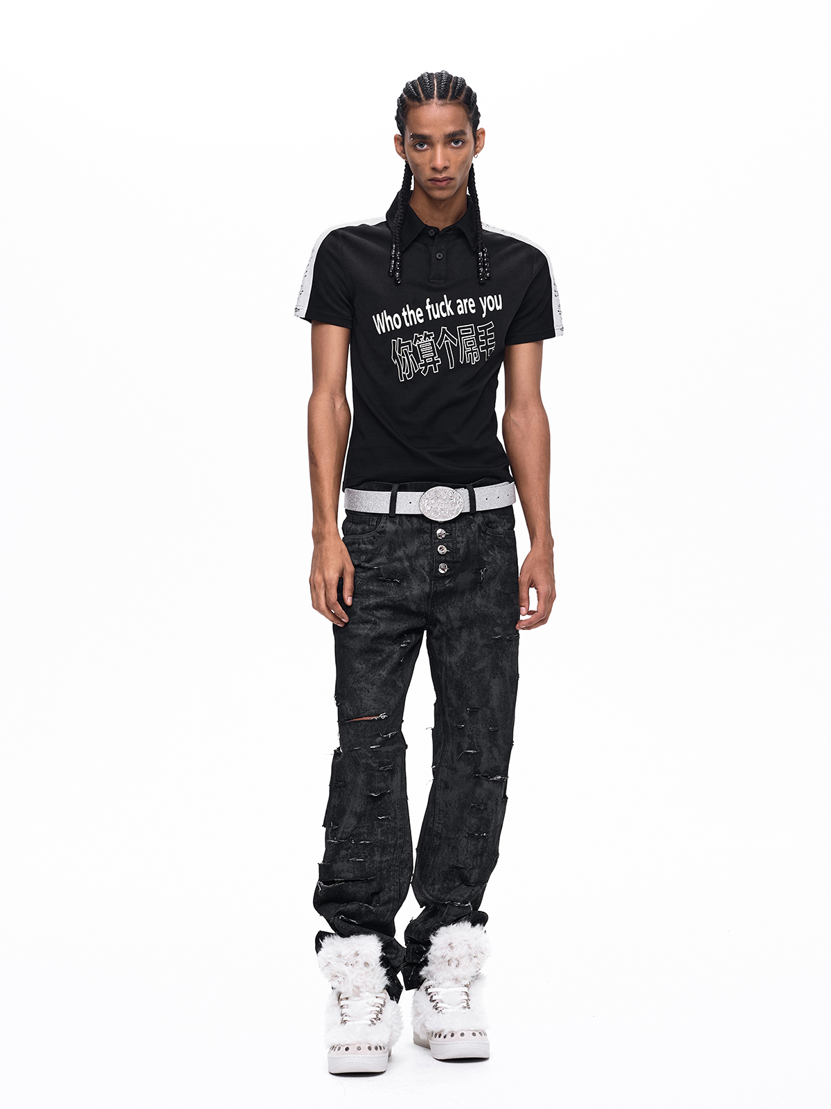 SUBVERSIVE TYPOGRAPHY MUSICAL NOTE POLO-BLACK