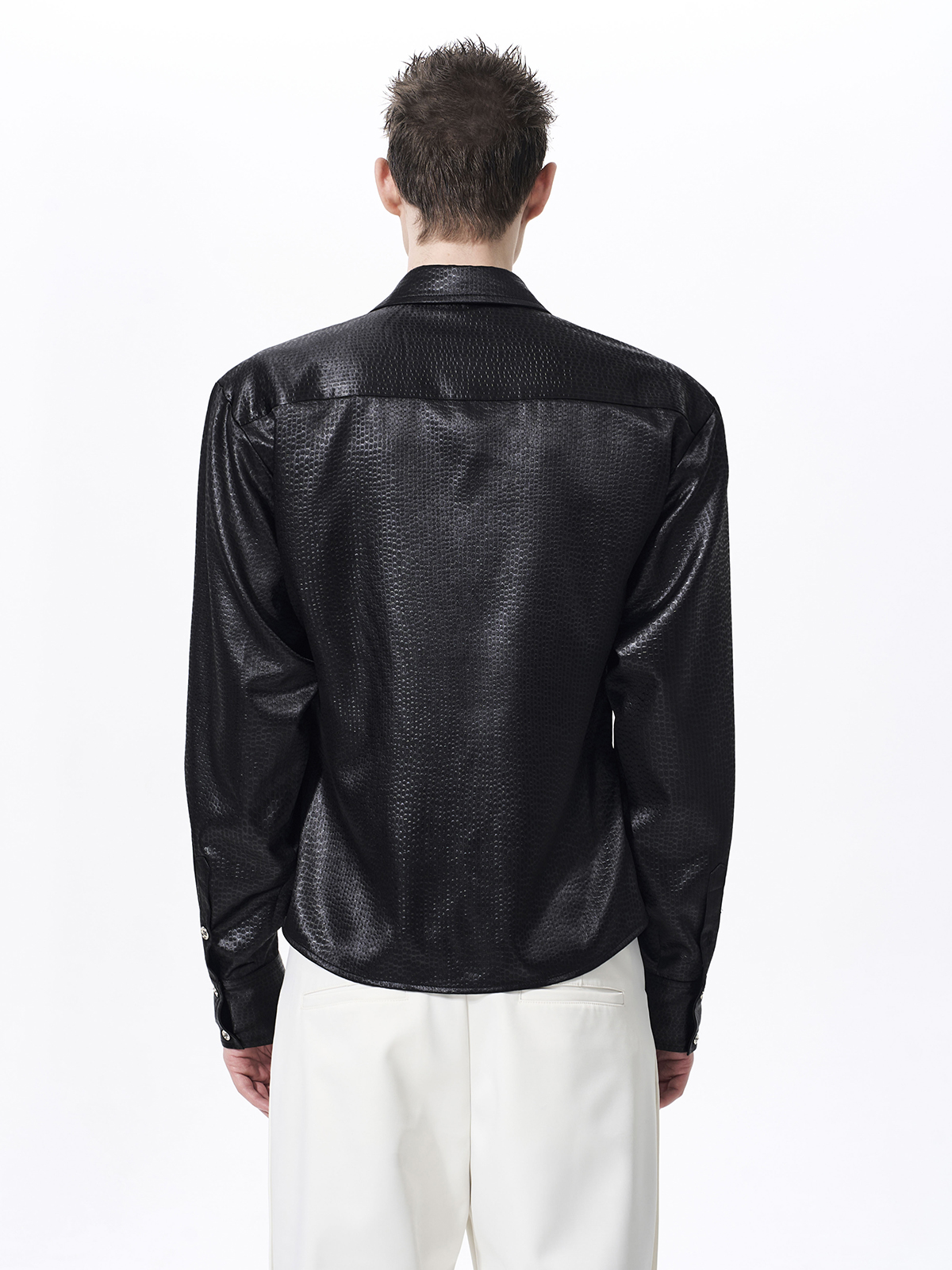 TEXTURED WESTERN HARDWARE SHIRT-BLACK