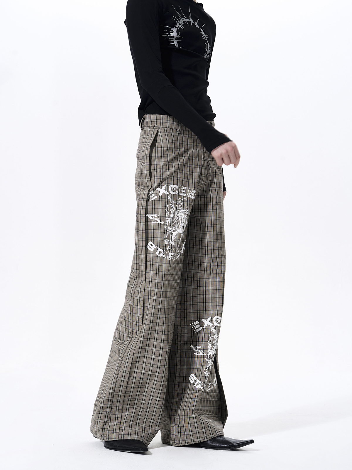 RETRO PLAID WAR HORSE GRAPHIC SUIT SET