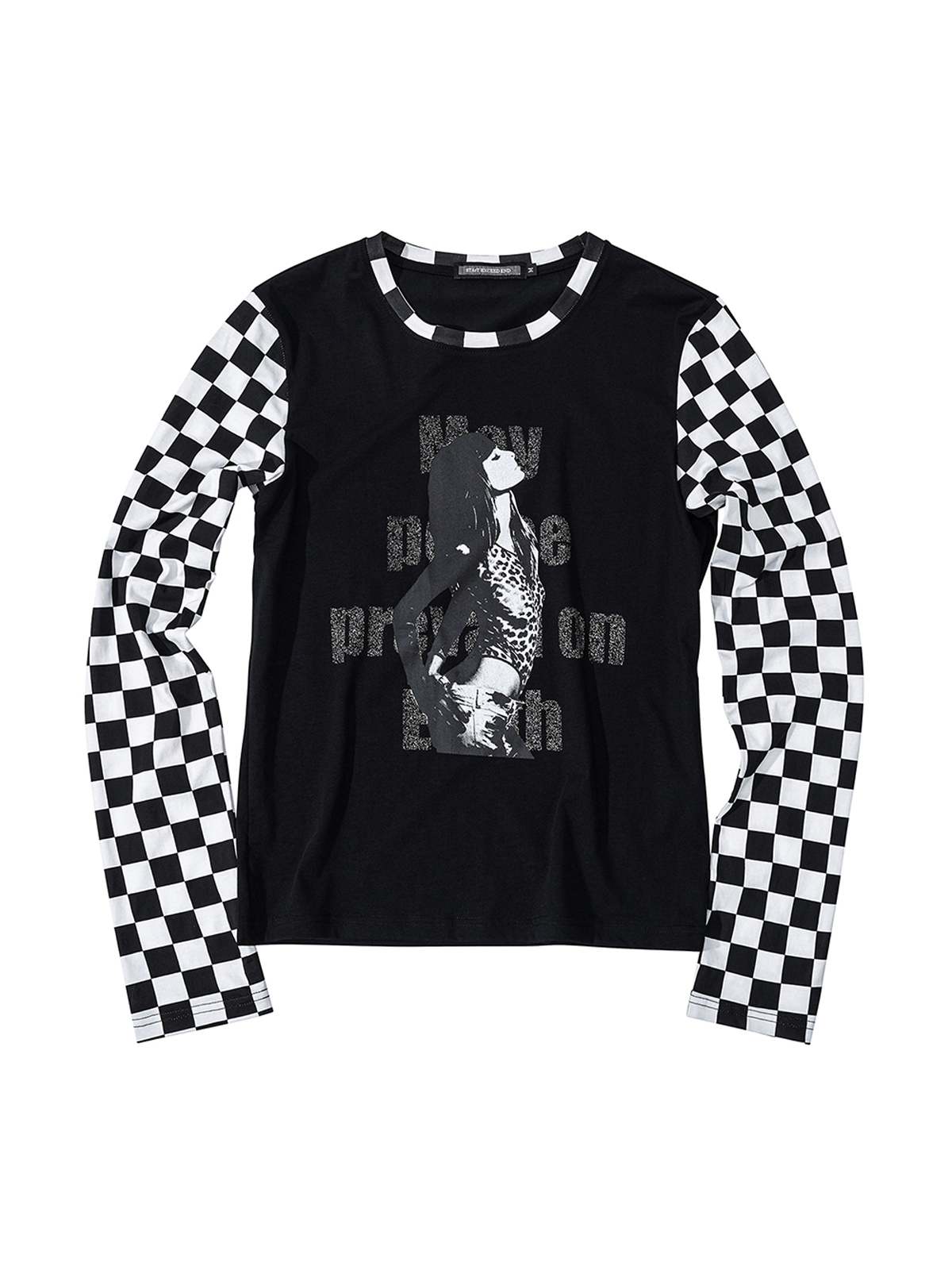 CHECKERBOARD PORTRAIT LONG SLEEVE TEE