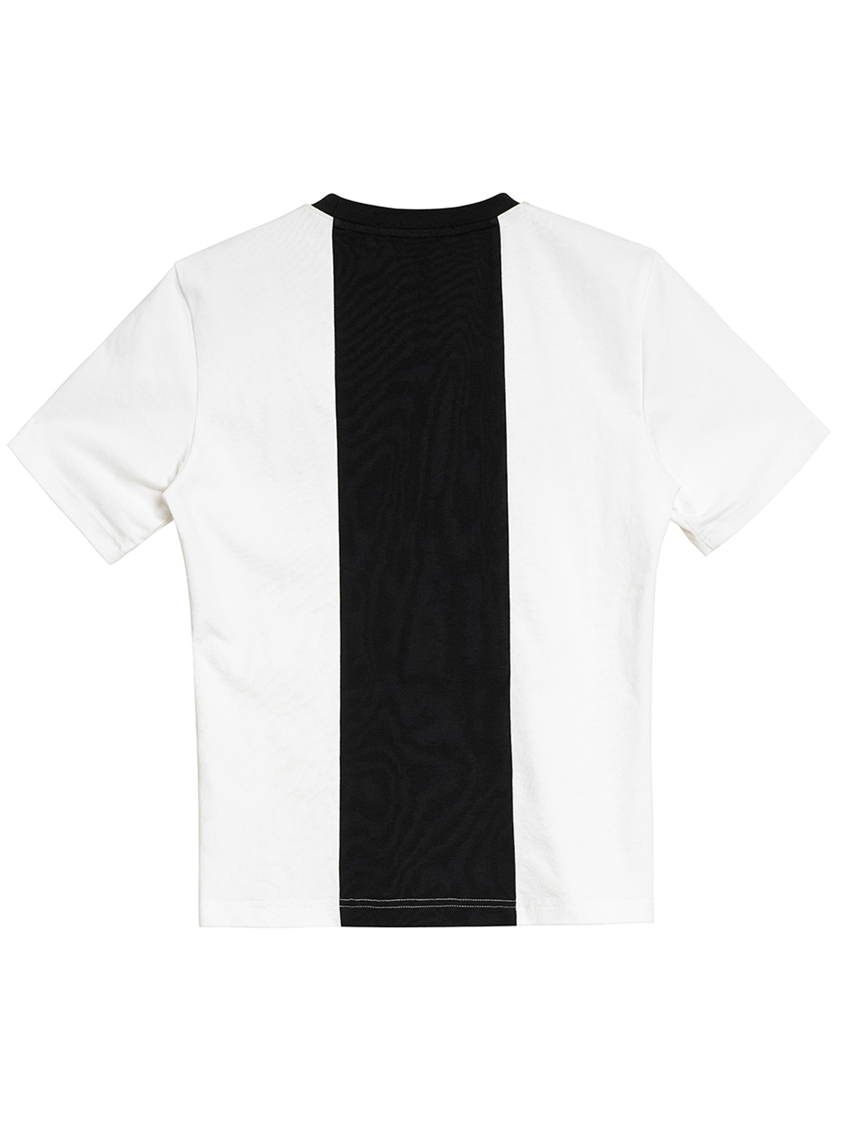 CURSIVE EMBROIDERY 3-STRIPE COLOR BLOCK TEE