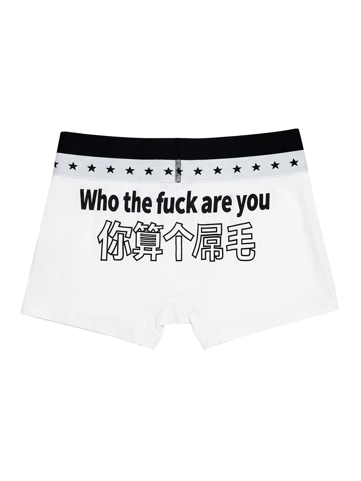 SUBVERSIVE TYPOGRAPHY STAR BOXER BRIEFS-WHITE
