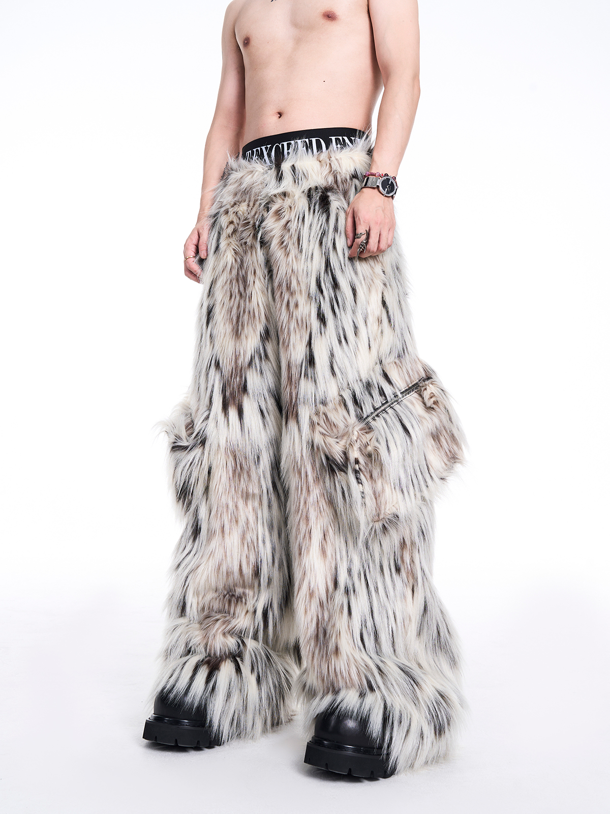 SNOW LEOPARD FAUX FUR SET-START EXCEED END