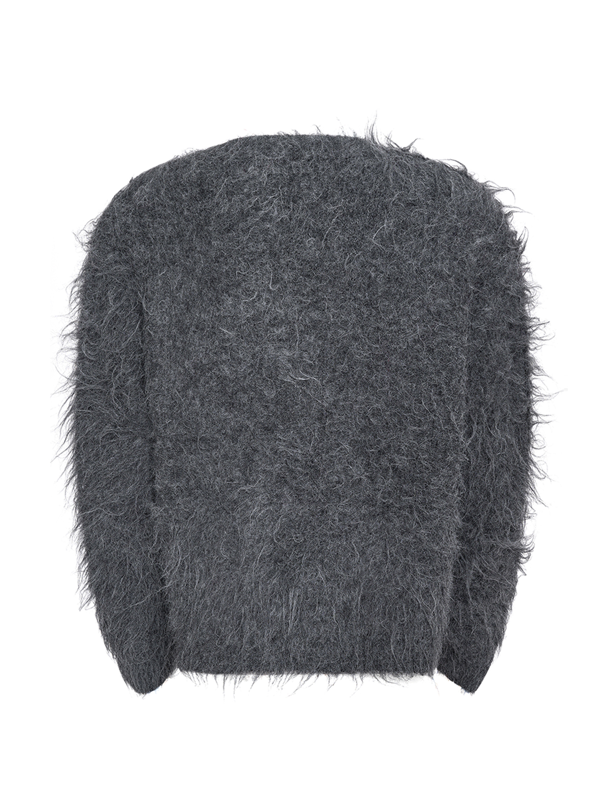 GEMSTONE SCATTERED SHAGGY MOHAIR CARDIGAN-GREY