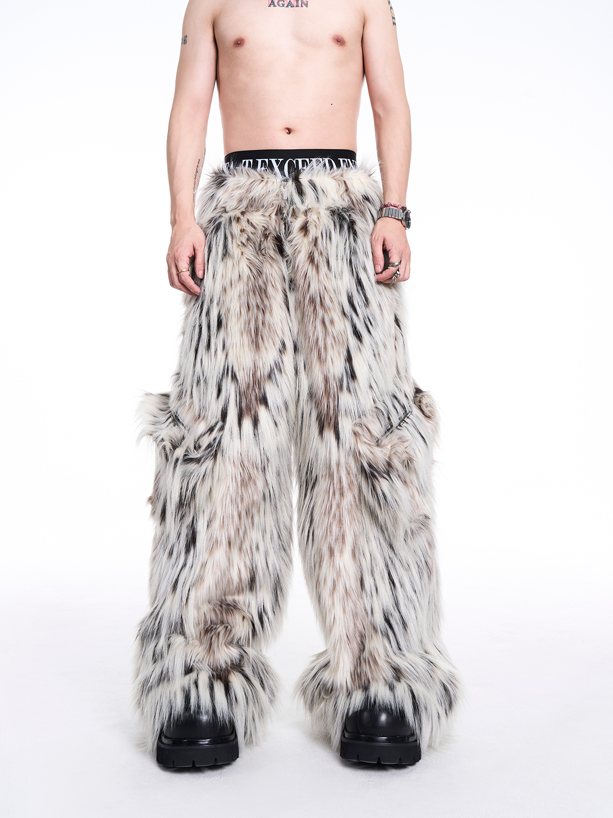 SNOW LEOPARD FAUX FUR SET-START EXCEED END