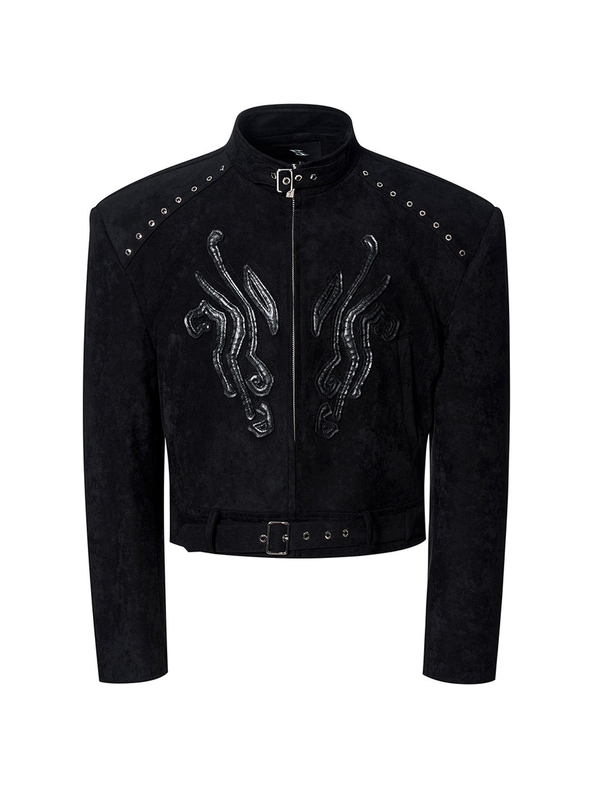 STUDDED SUEDE CROPPED SET