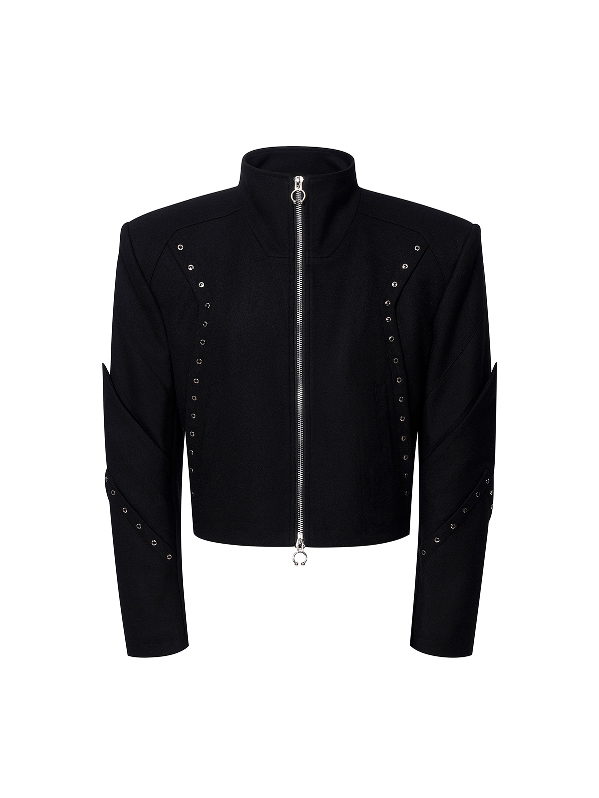 RIVET STRUCTURED CROPPED JACKET & FLARED PANTS SET