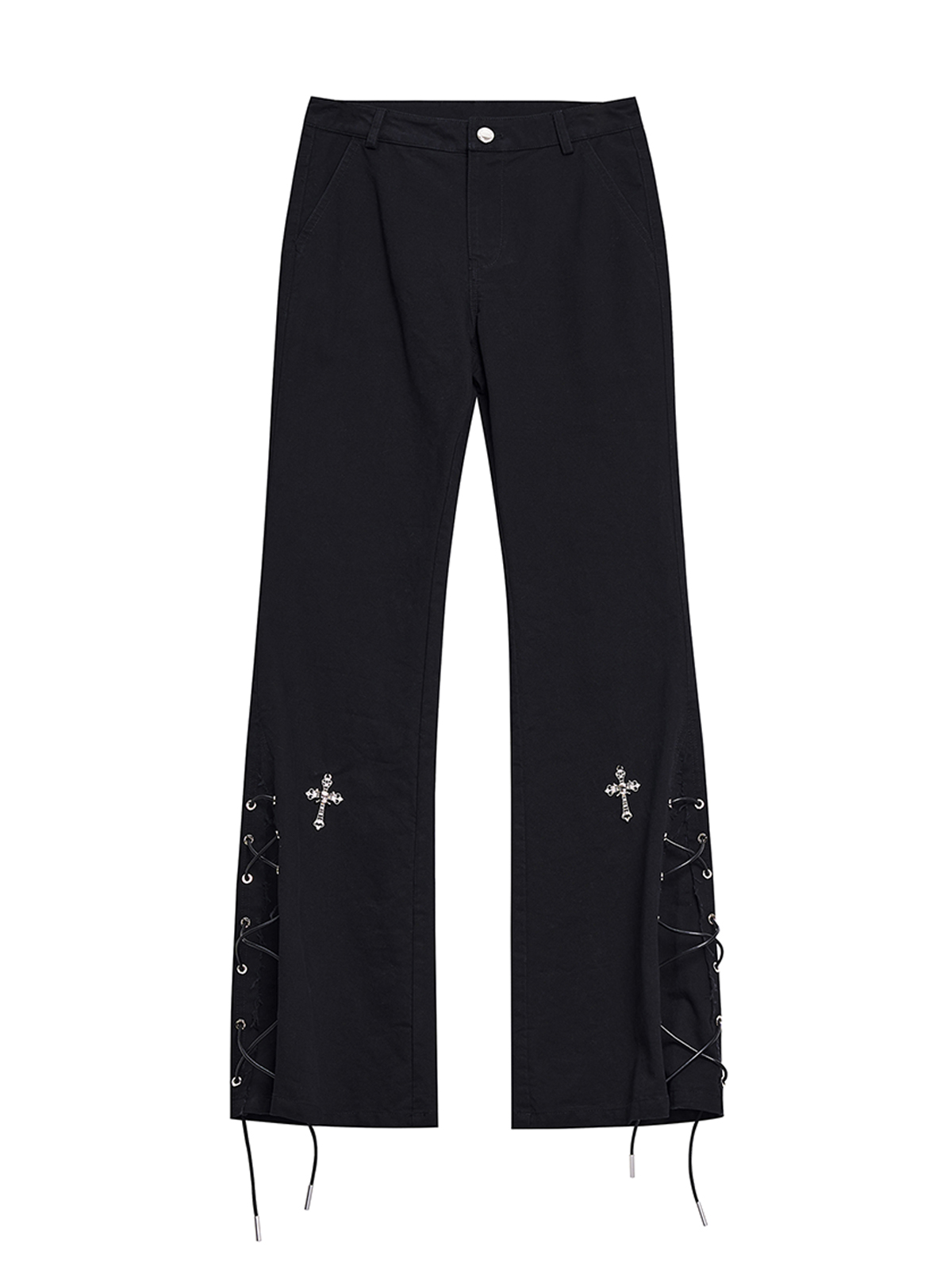 CROSS LACE-UP FLARE PANTS