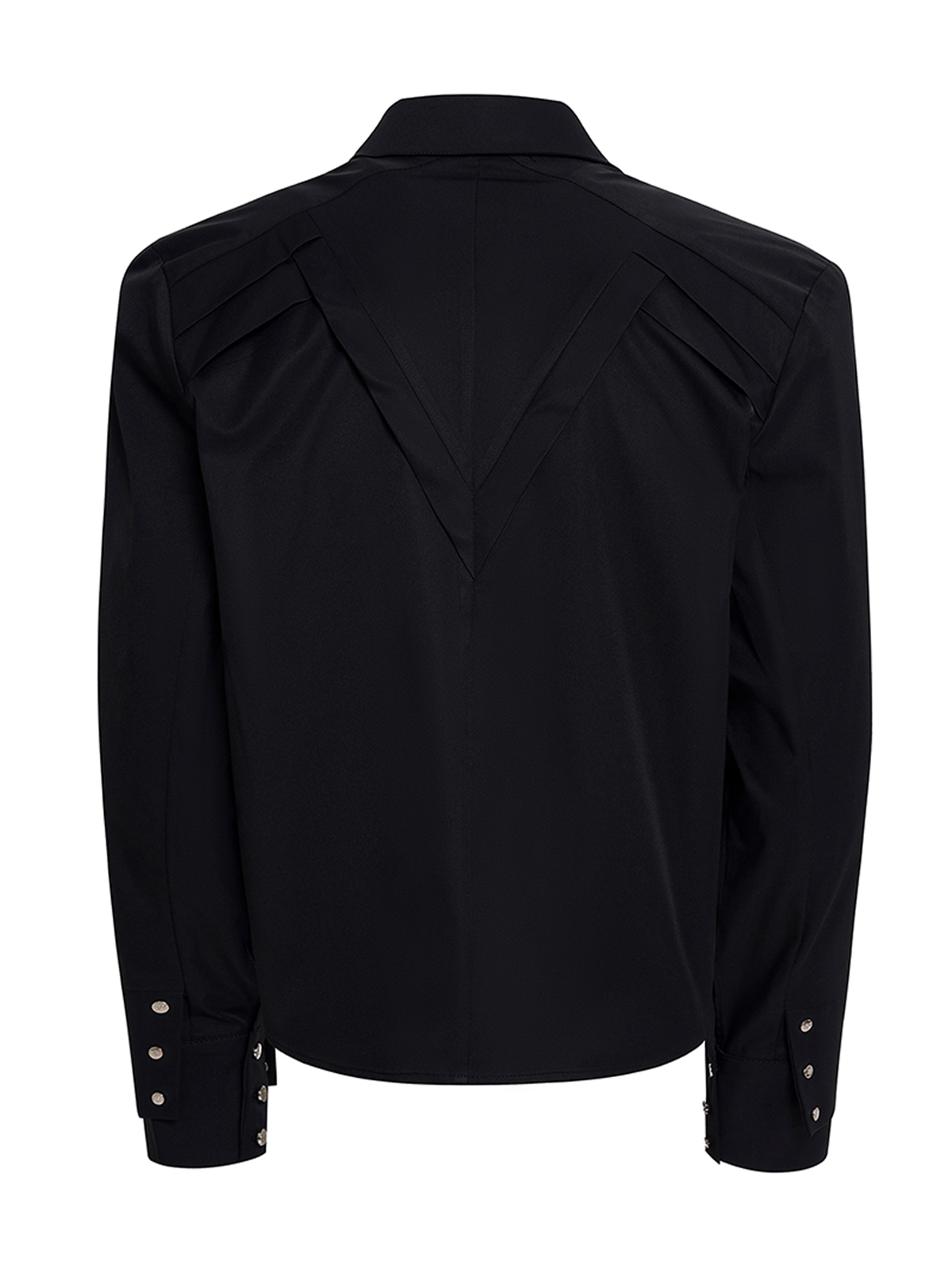 RIVET DOUBLE CUFF SHIRT-BLACK