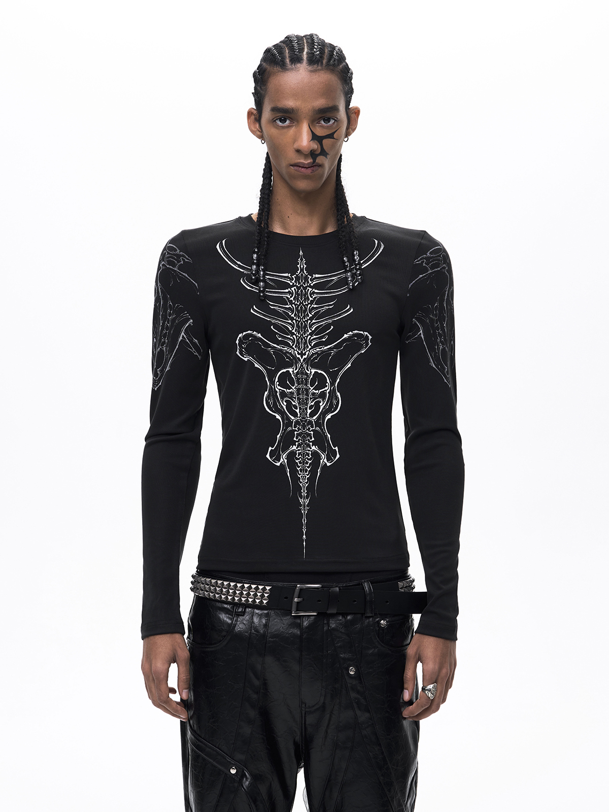 HORSE SKULL GRAPHIC LONG SLEEVE T-SHIRT
