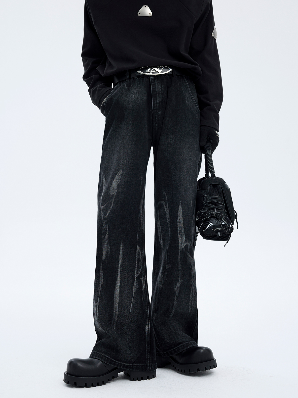 GRADIENT VINTAGE WASH WIDE LEG DENIM