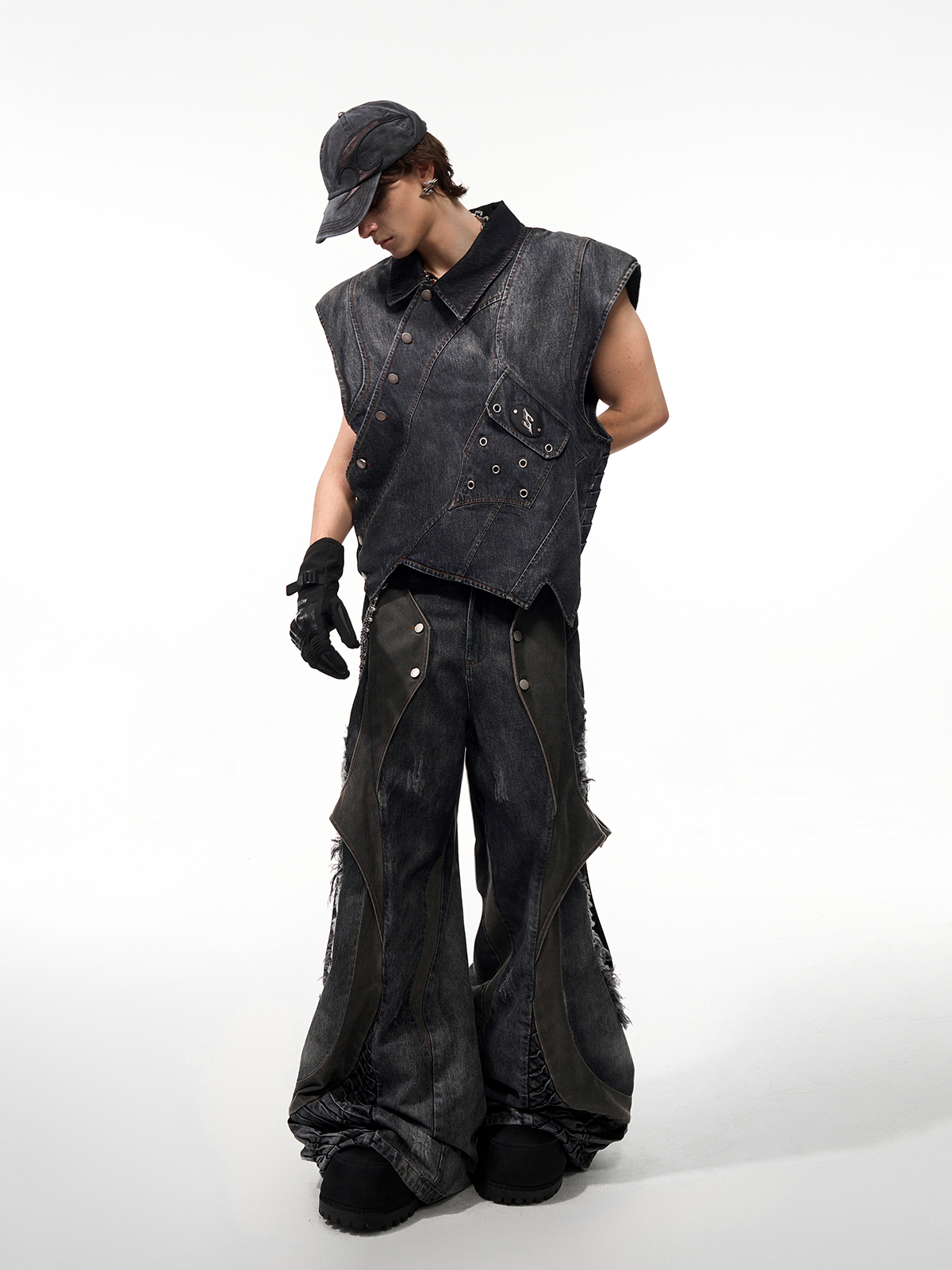 CRIMSON ROOT DECONSTRUCTED DENIM SET-START EXCEED END