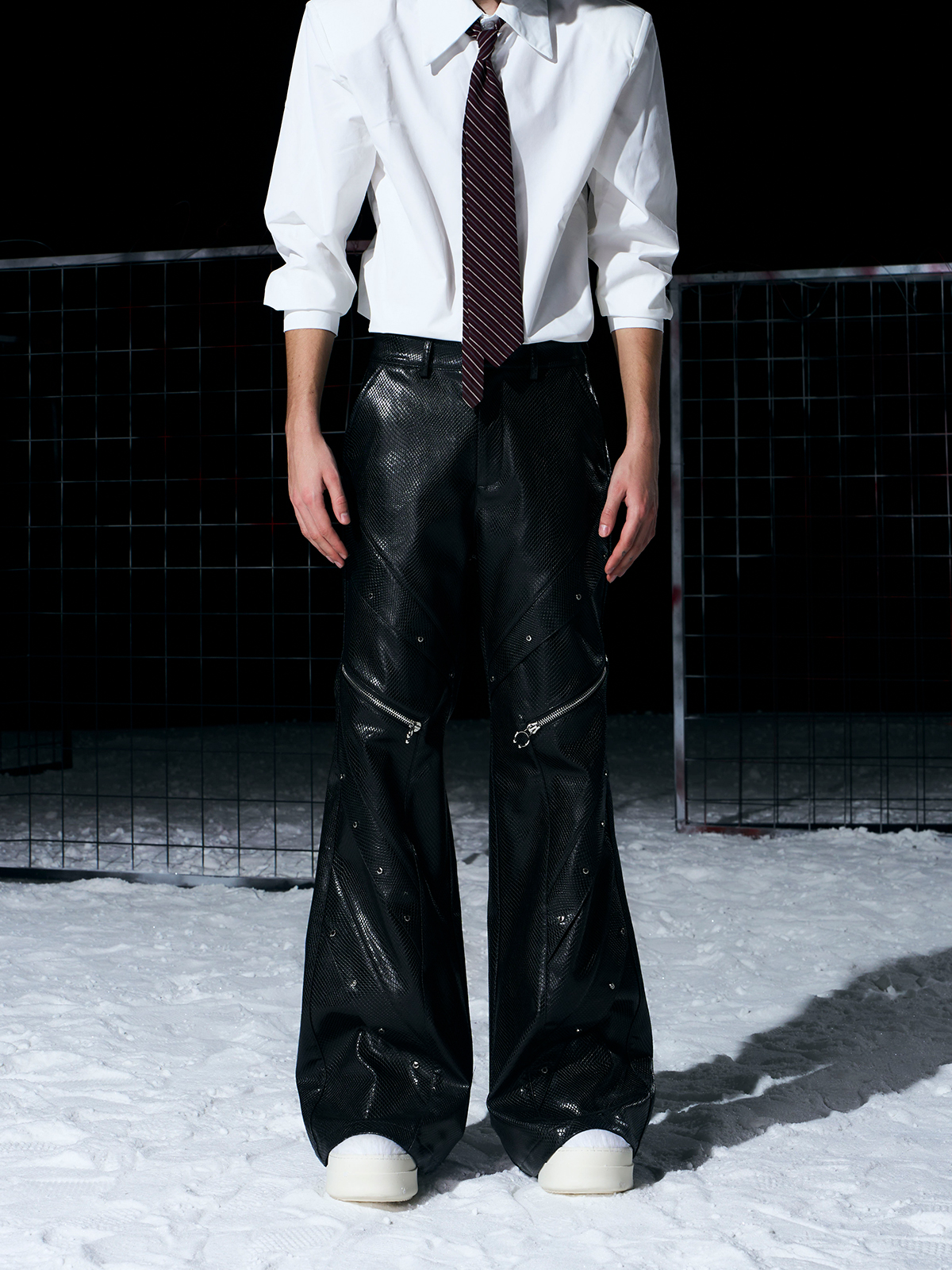 DECONSTRUCTED SNAKE-EMBOSSED LEATHER SET