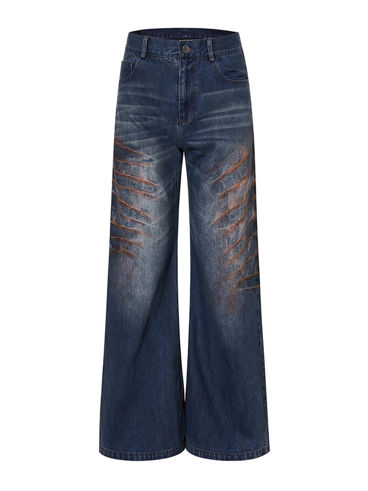 OXIDIZED WHISKER WIDE LEG DENIM-LIGHT BLUE
