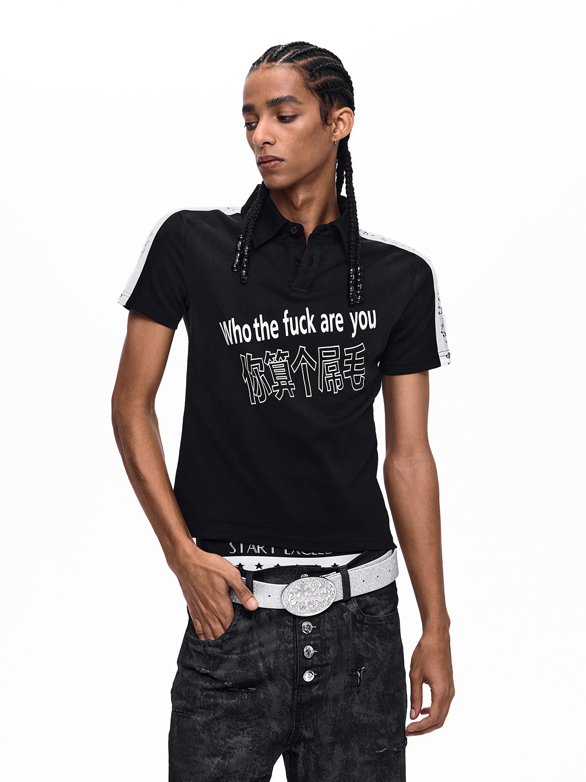 SUBVERSIVE TYPOGRAPHY MUSICAL NOTE POLO-BLACK