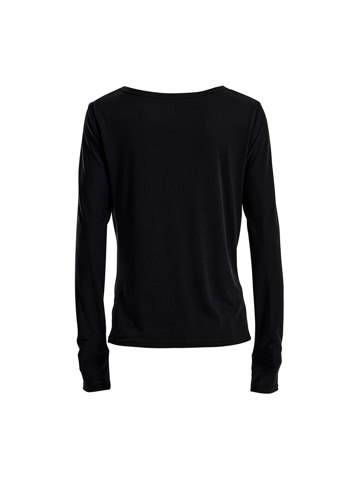 DRAPED NECK LONG SLEEVE TEE