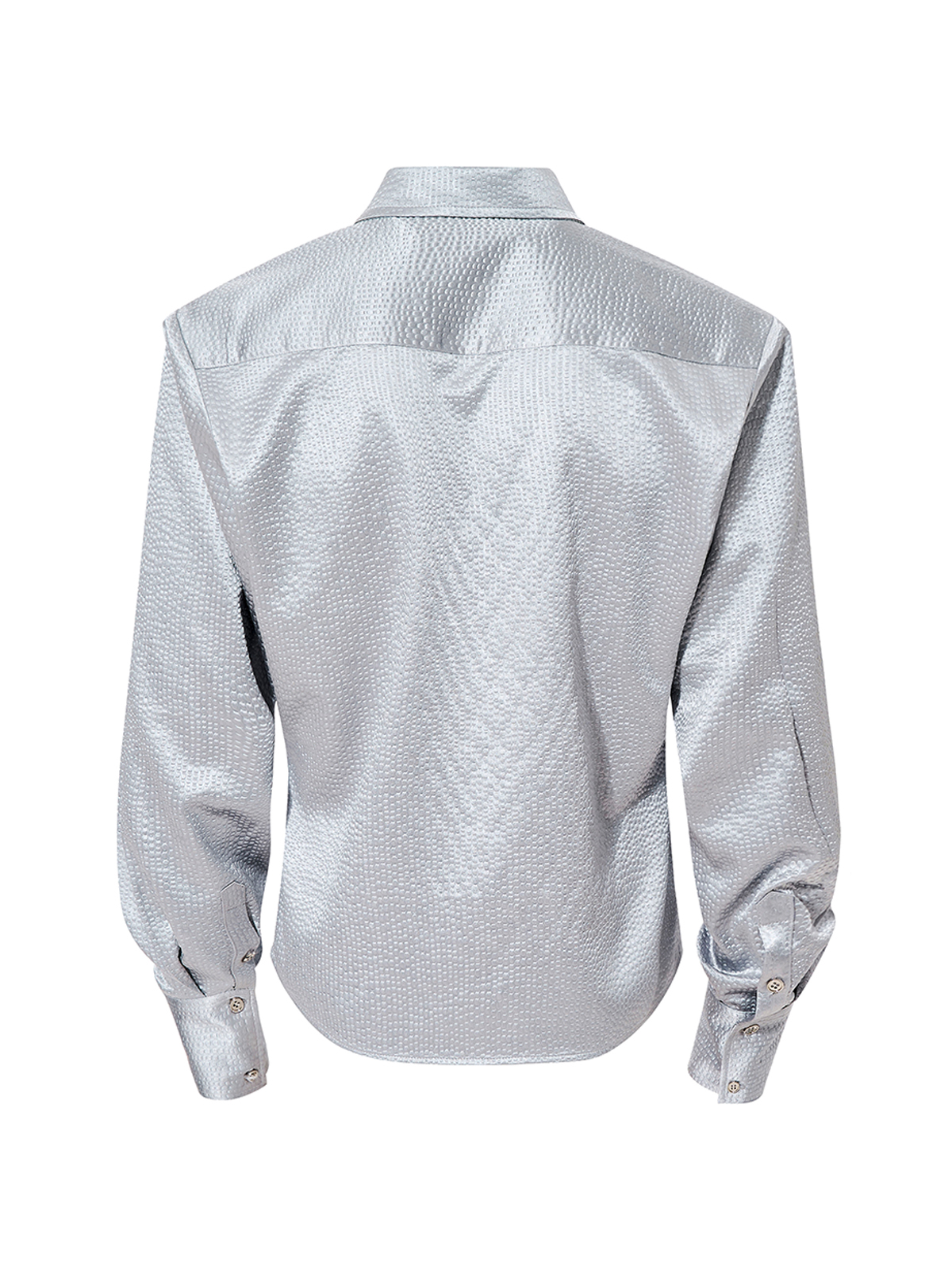 TEXTURED WESTERN HARDWARE SHIRT-SILVER