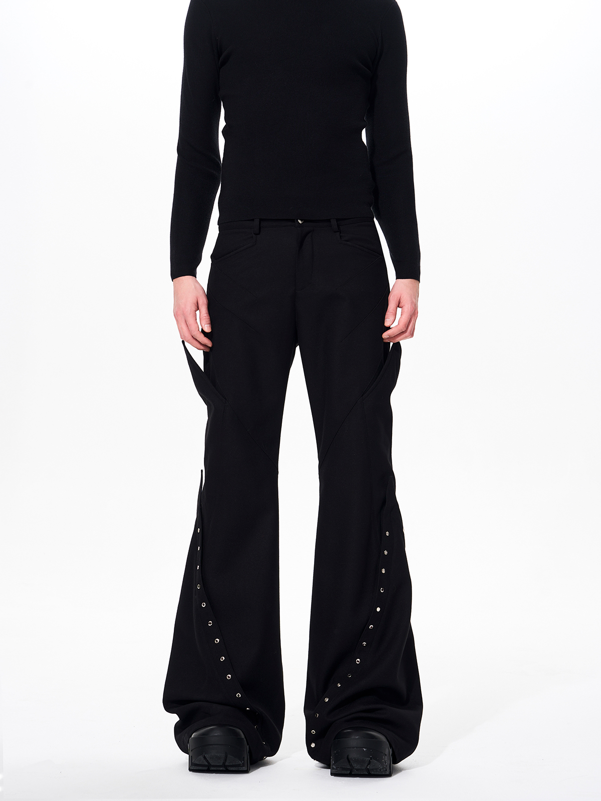 RIVET STRUCTURED CROPPED JACKET & FLARED PANTS SET